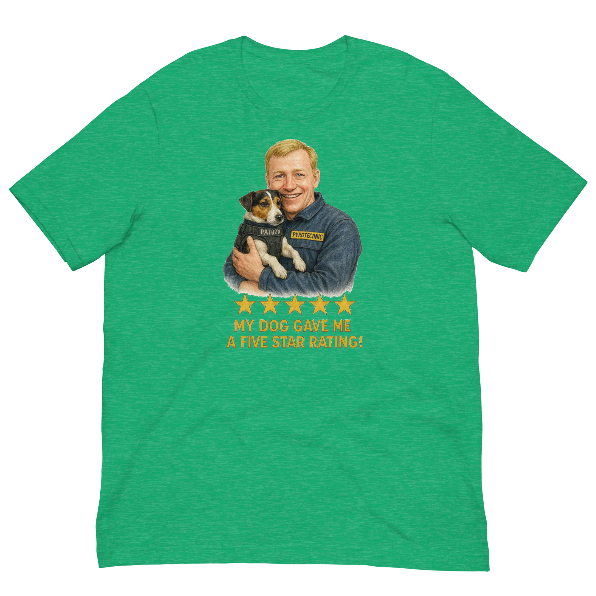 Blonde Man with Patron graphic tee.