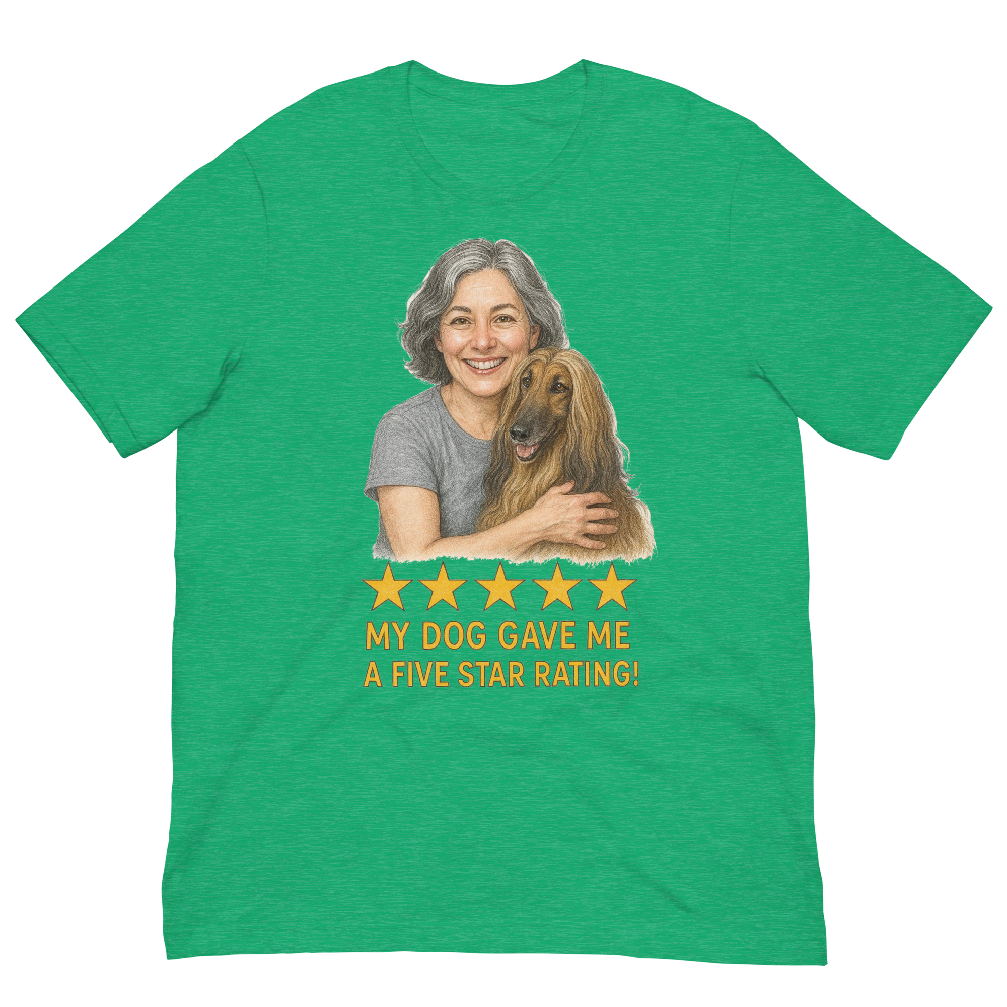 Salt & Pepper Woman with Afghan Hound graphic tee - heather kelly