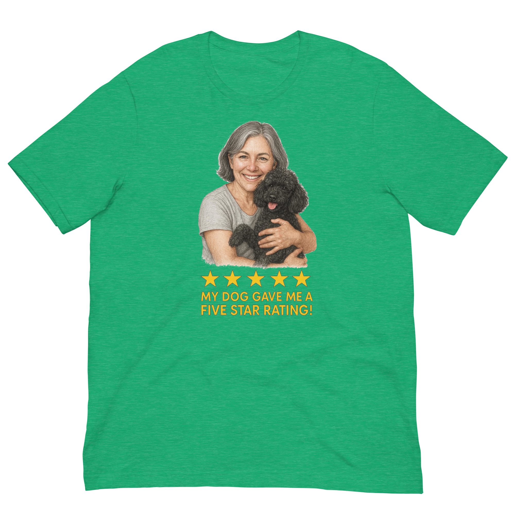 Salt & Pepper Woman with Black Poodle graphic tee - heather kelly