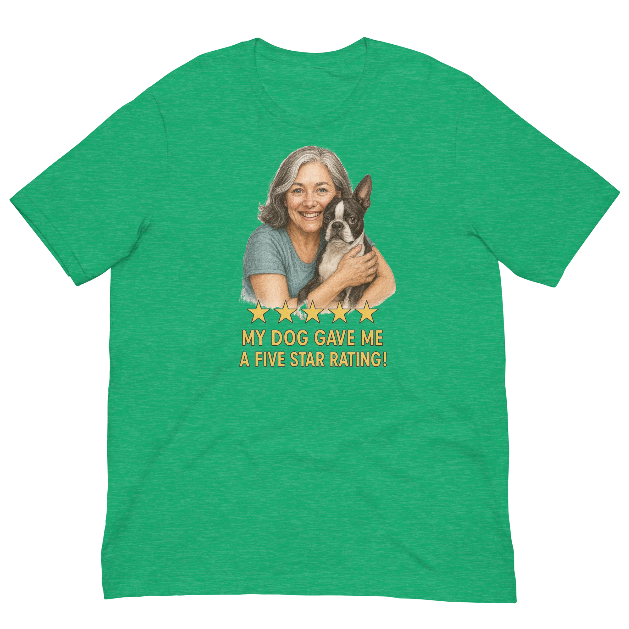 Salt & Pepper Woman with Boston Terrier graphic tee - heather kelly