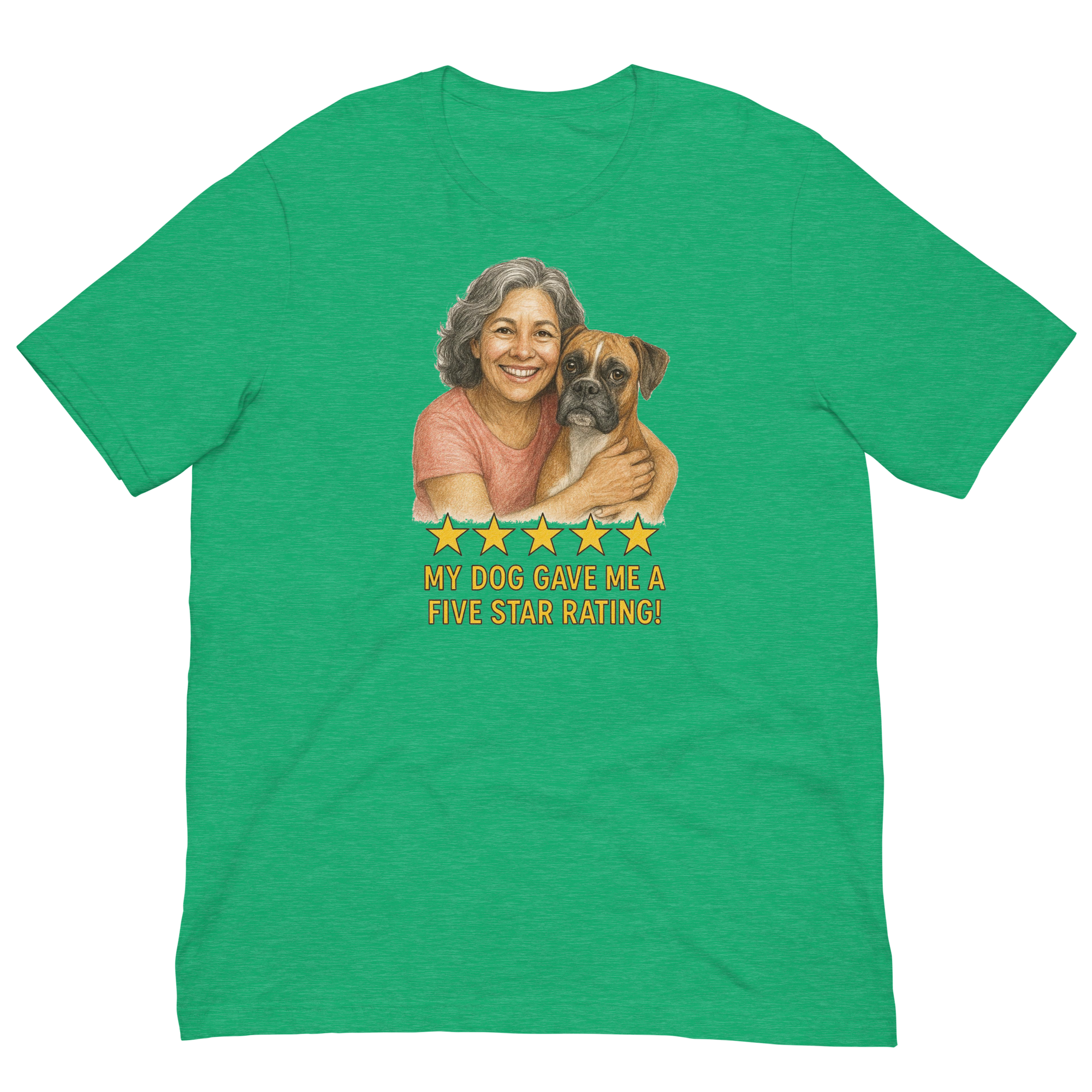 Salt & Pepper Woman with Boxer graphic tee - heather kelly