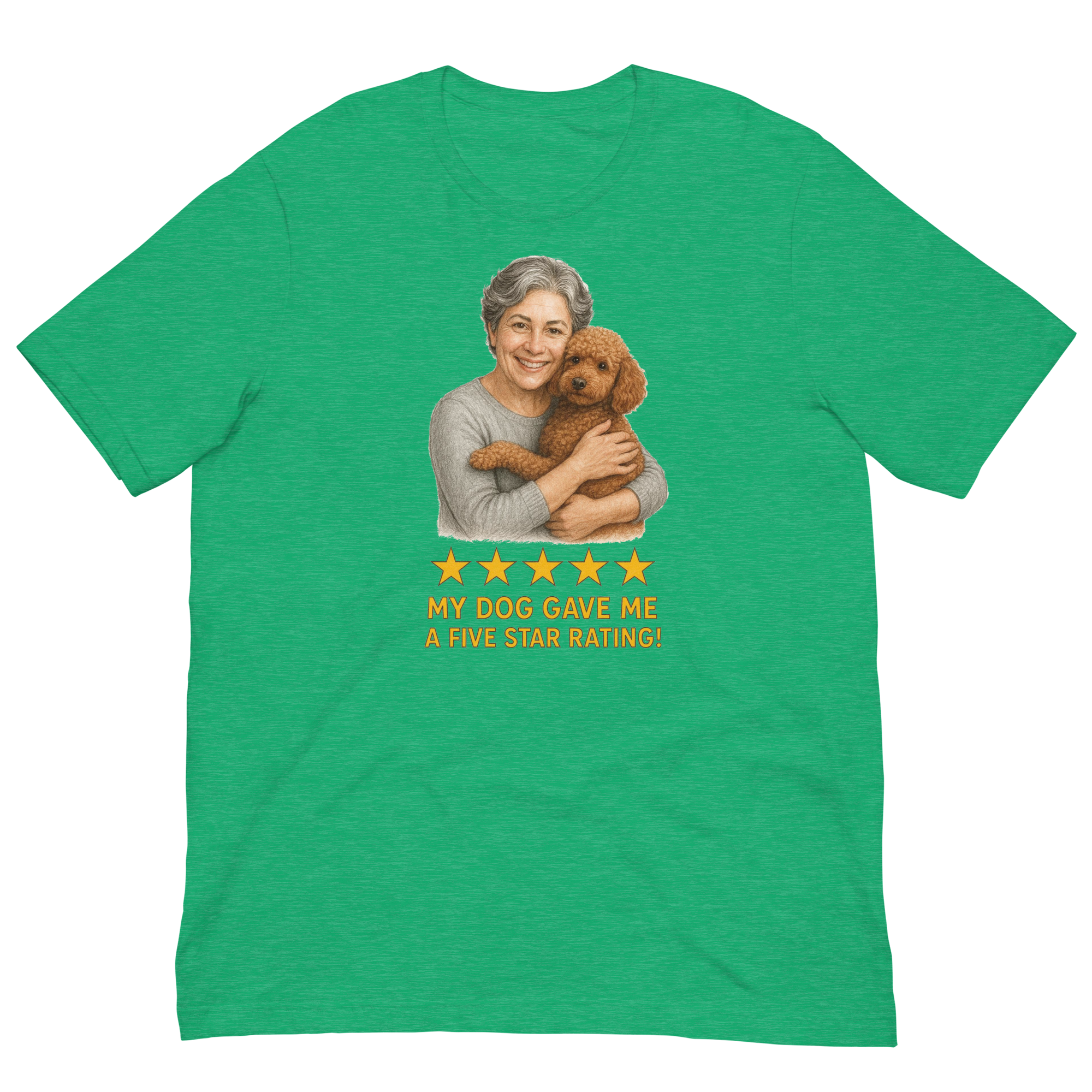 Salt & Pepper Woman with Brown Poodle graphic tee - heather kelly