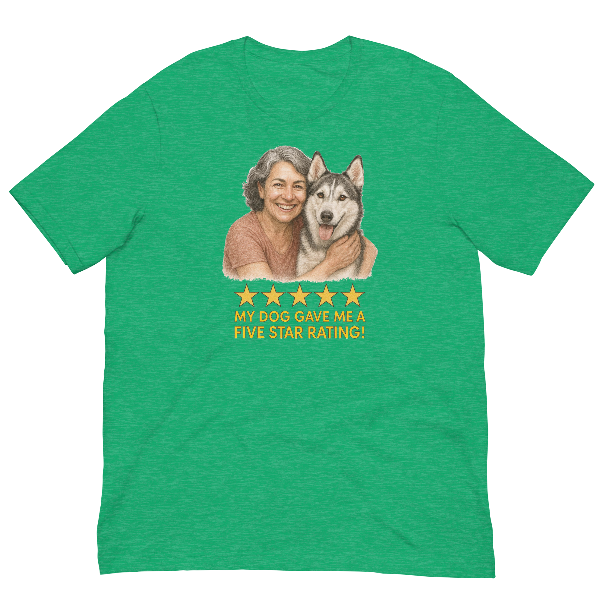 Salt & Pepper Woman with Alaskan Husky graphic tee - heather kelly