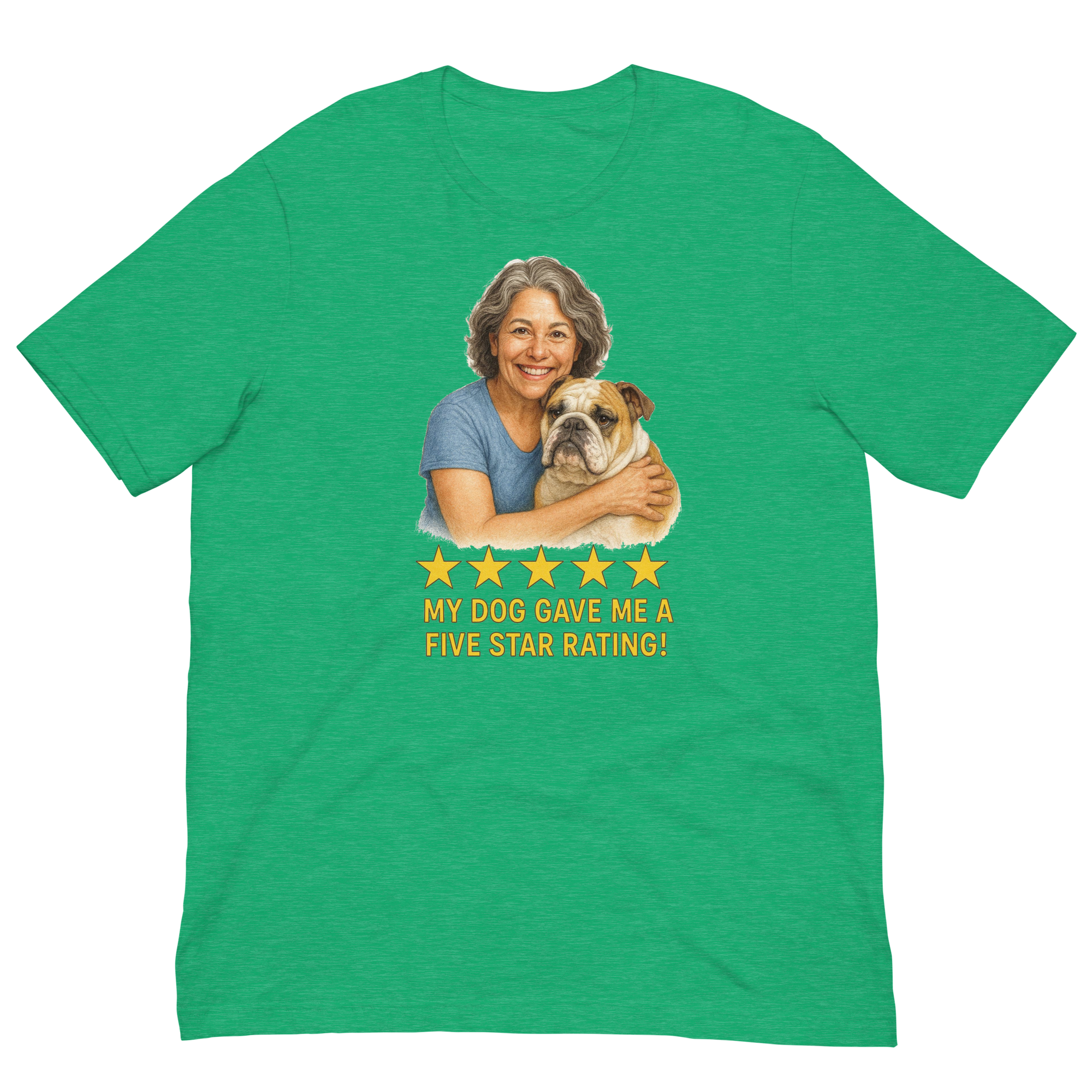 Salt & Pepper Woman with Bulldog graphic tee - heather kelly
