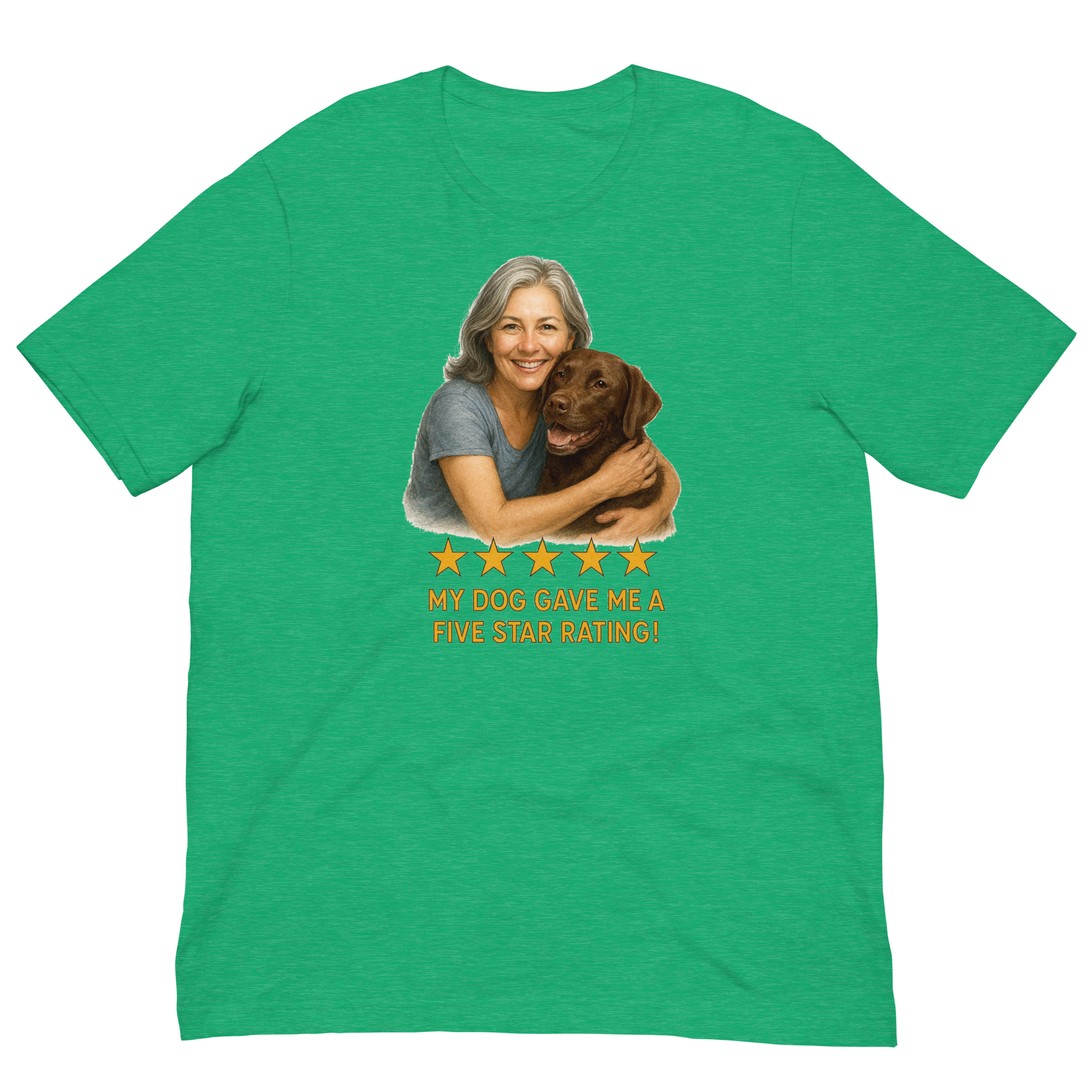 Salt & Pepper Woman with Chocolate Labrador graphic tee - heather kelly