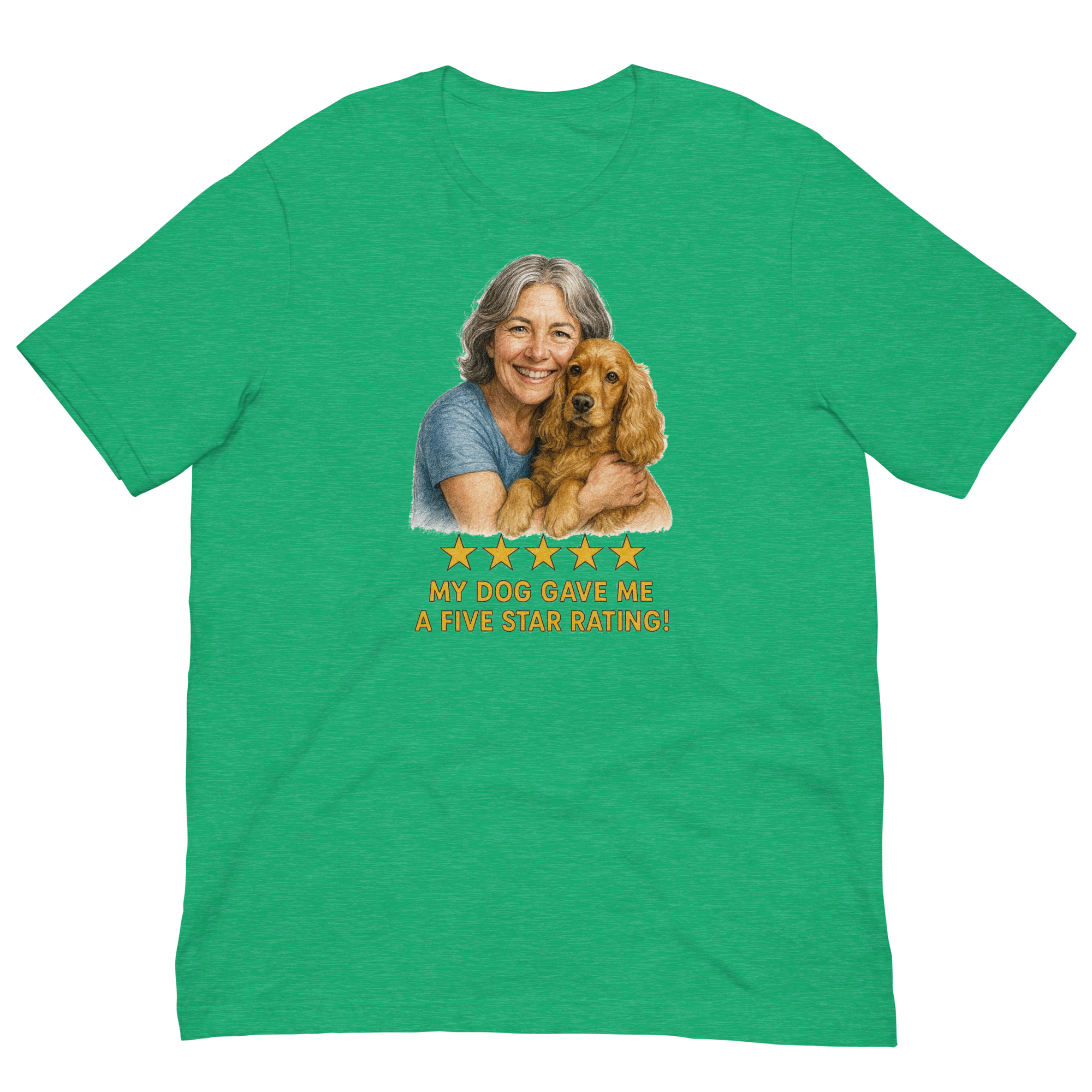 Salt & Pepper Woman with Cocker Spaniel graphic tee - heather kelly