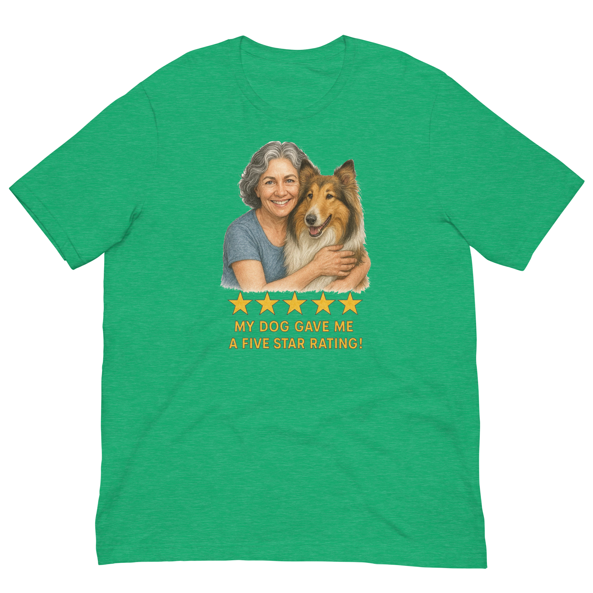 Salt & Pepper Woman with Collie graphic tee - heather kelly
