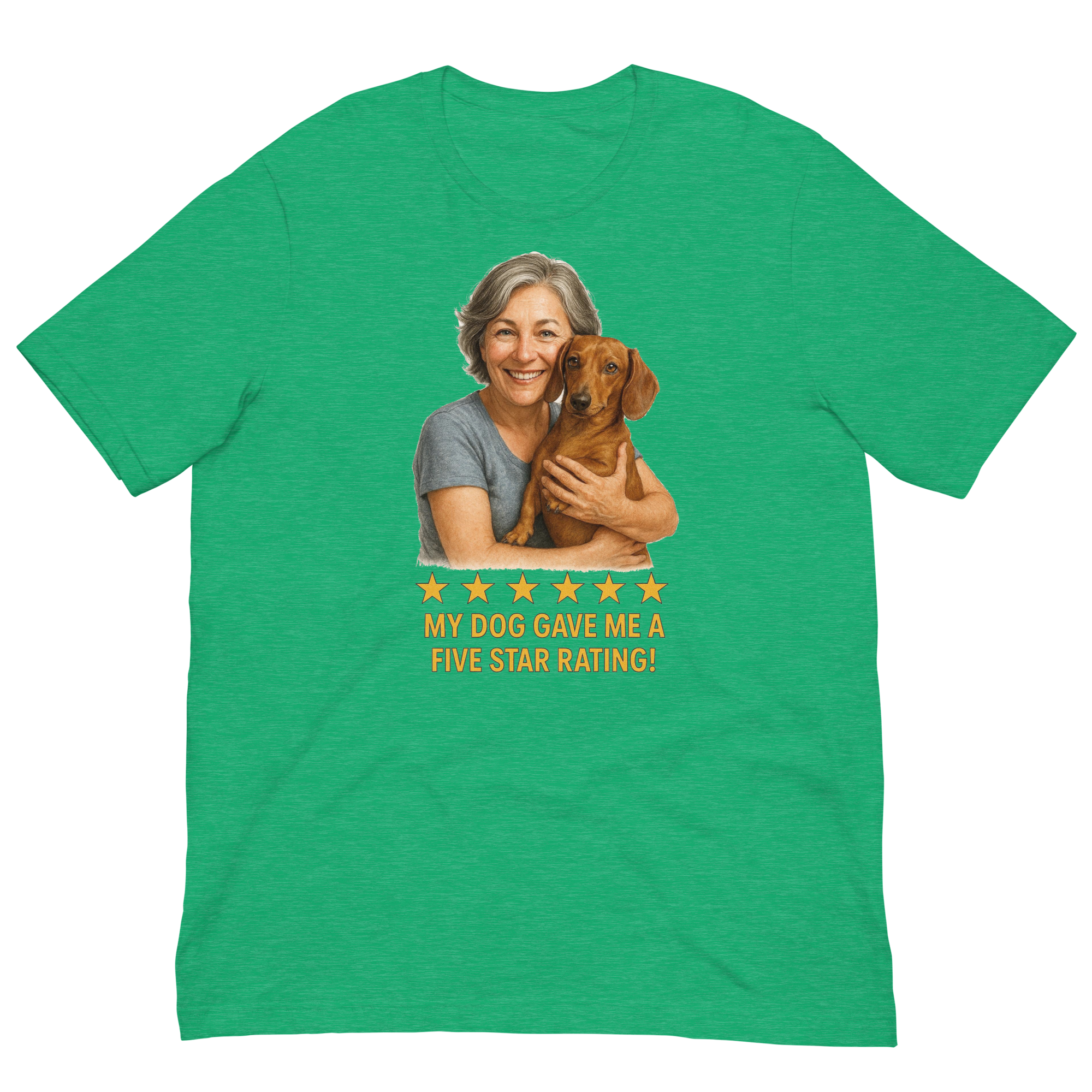 Salt & Pepper Woman with Dachshund graphic tee - heather kelly