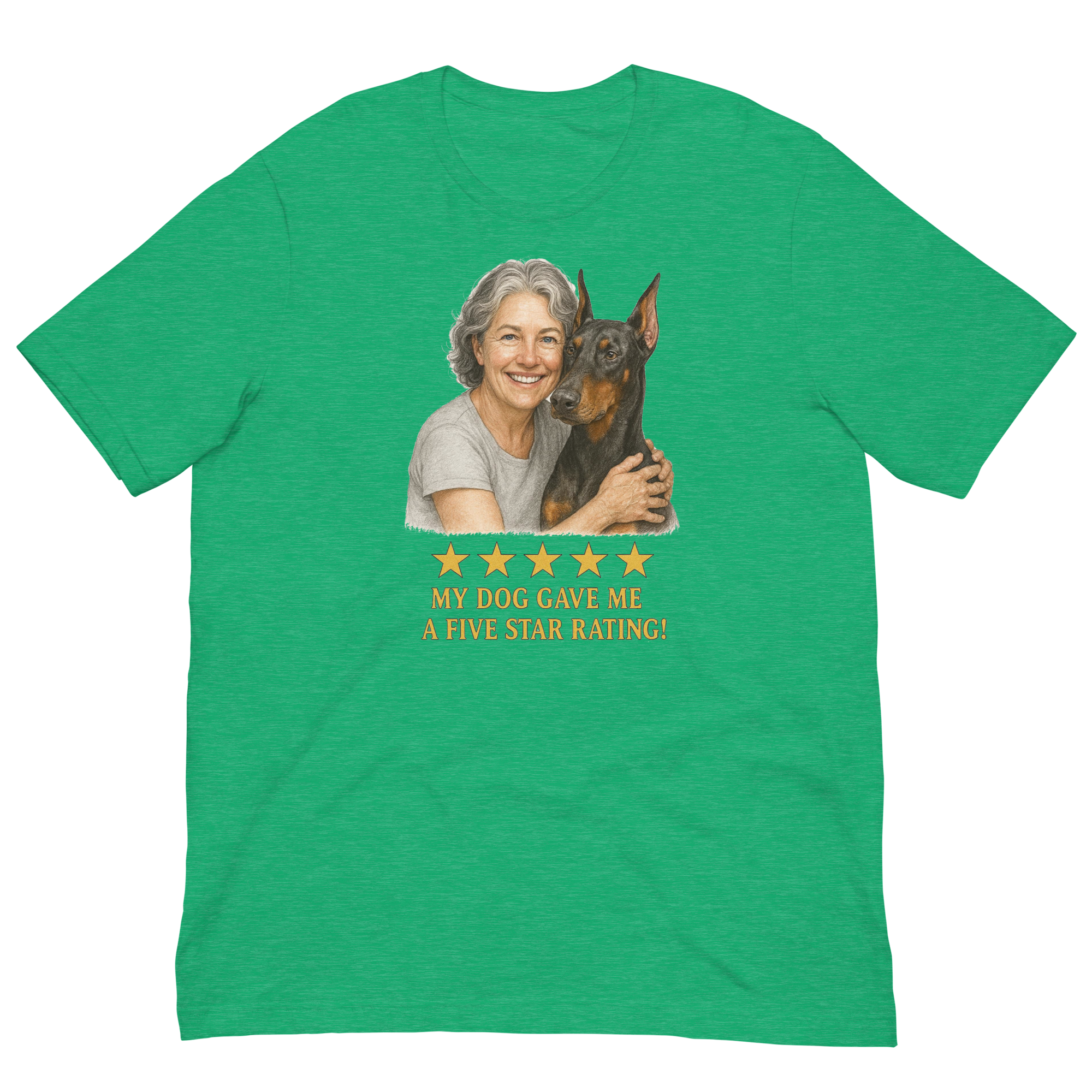 Salt & Pepper Woman with Doberman Pinscher graphic tee - heather kelly
