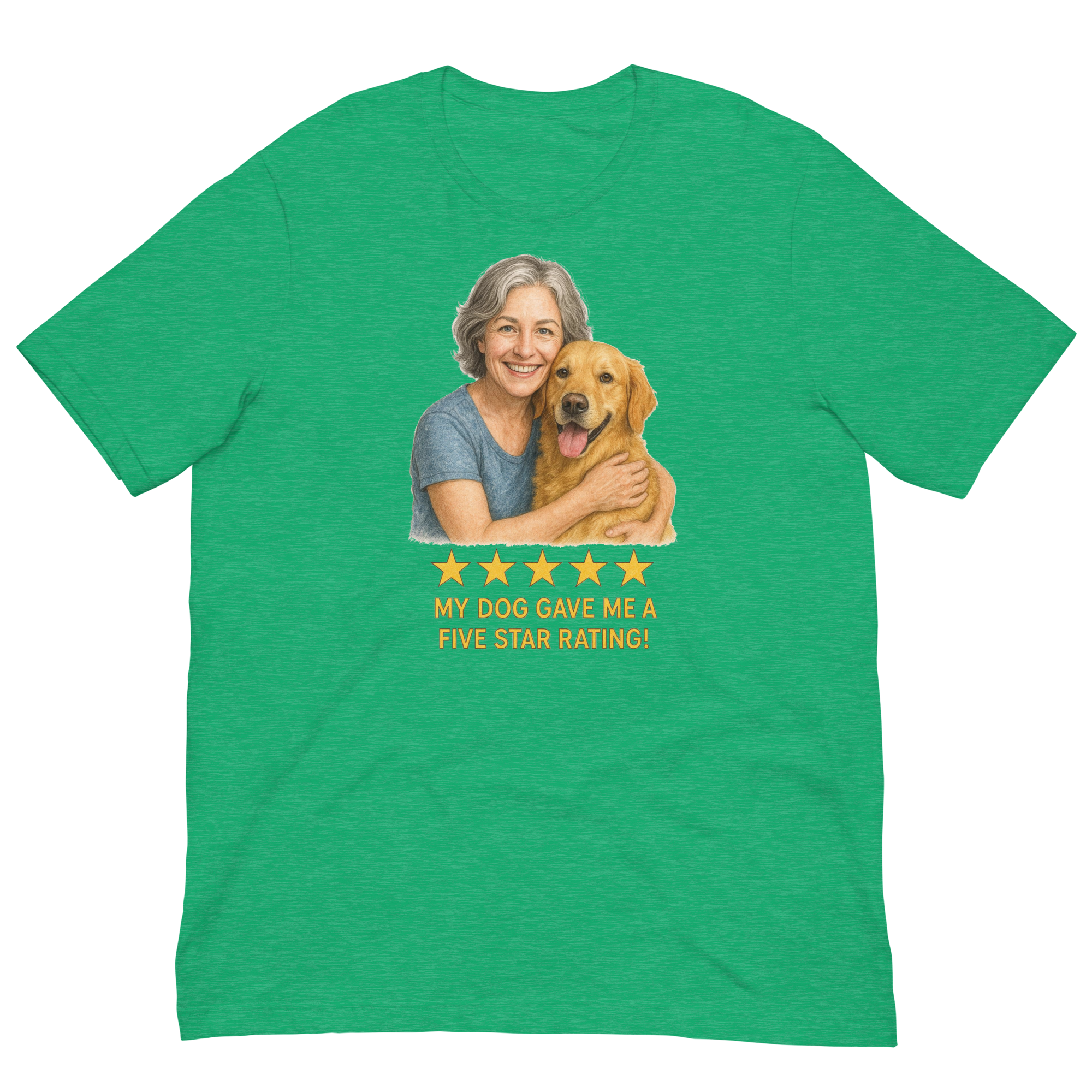 Salt & Pepper Woman with Golden Retriever graphic tee - heather kelly