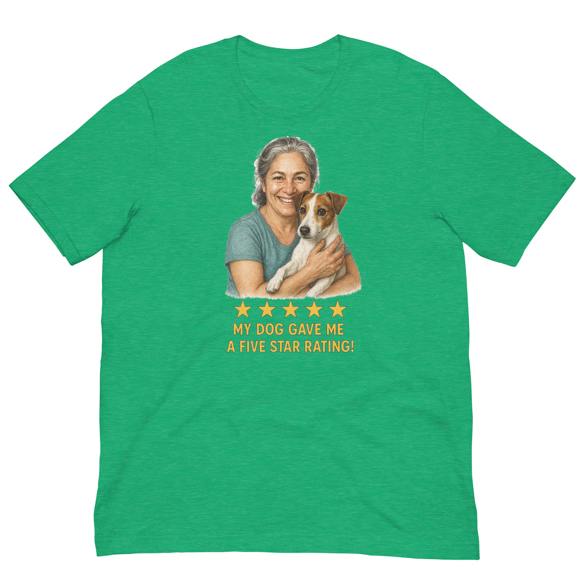 Salt & Pepper Woman with Jack Russell Terrier graphic tee - heather kelly