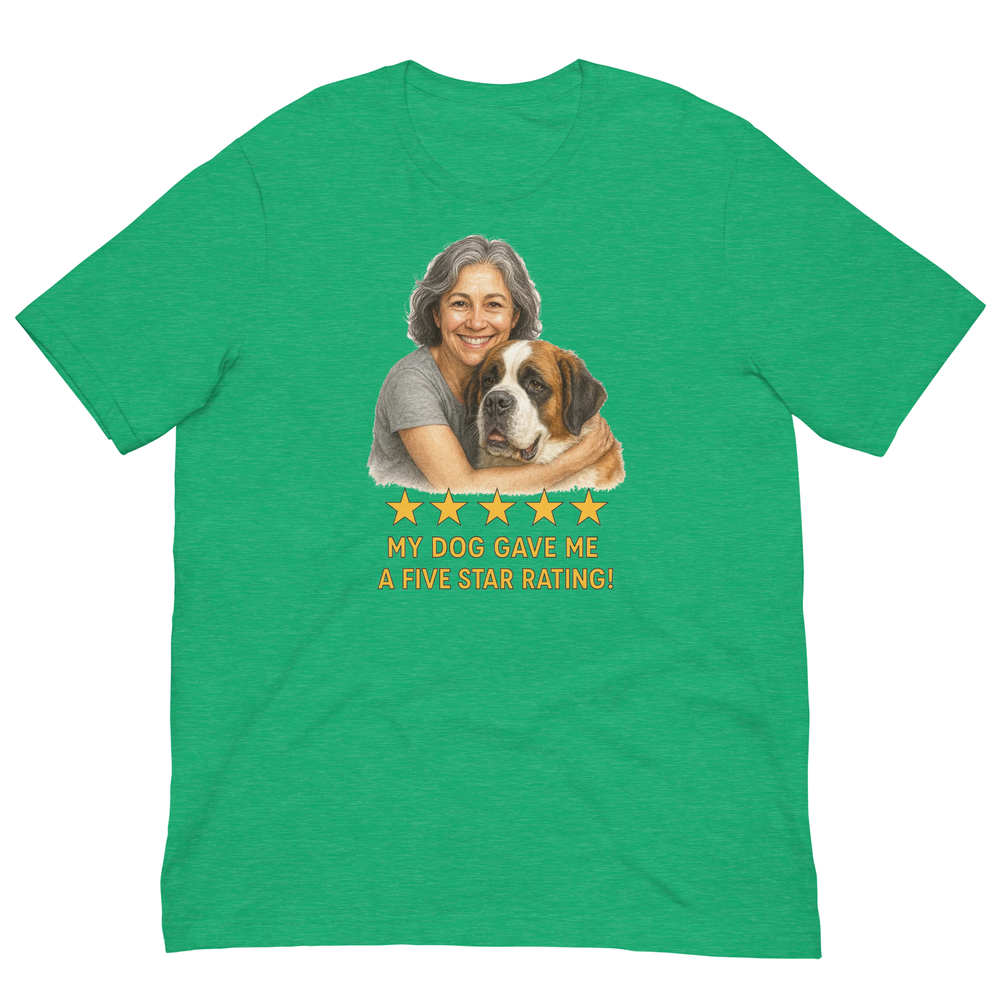 Salt & Pepper Woman with Saint Bernard graphic tee - heather kelly