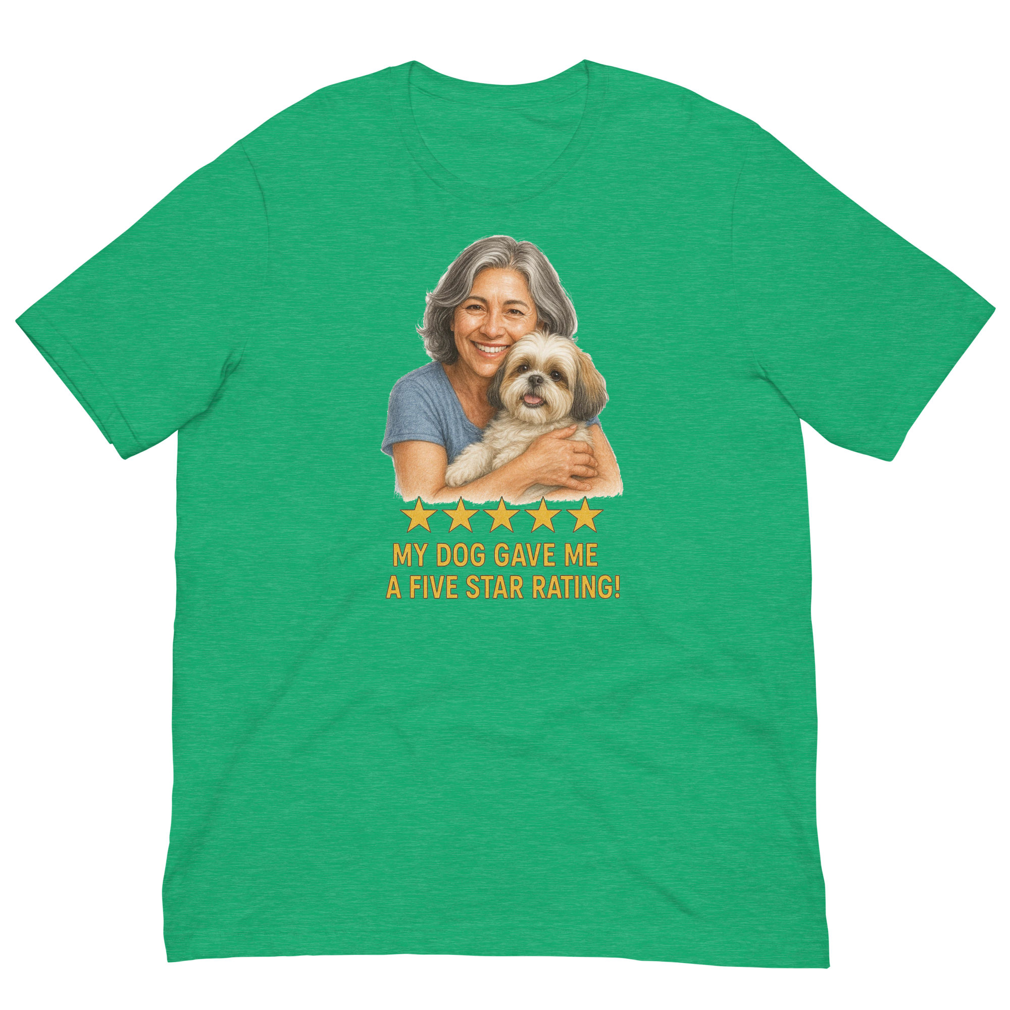 Salt & Pepper Woman with Shih Tzu graphic tee - heather kelly