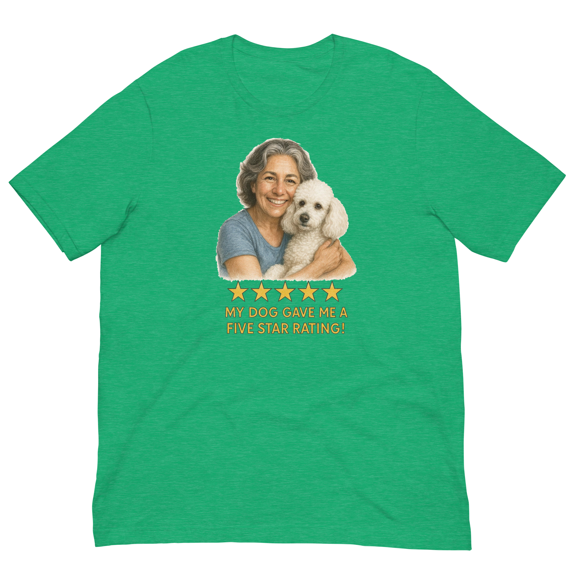 Salt & Pepper Woman with White Poodle graphic tee - heather kelly