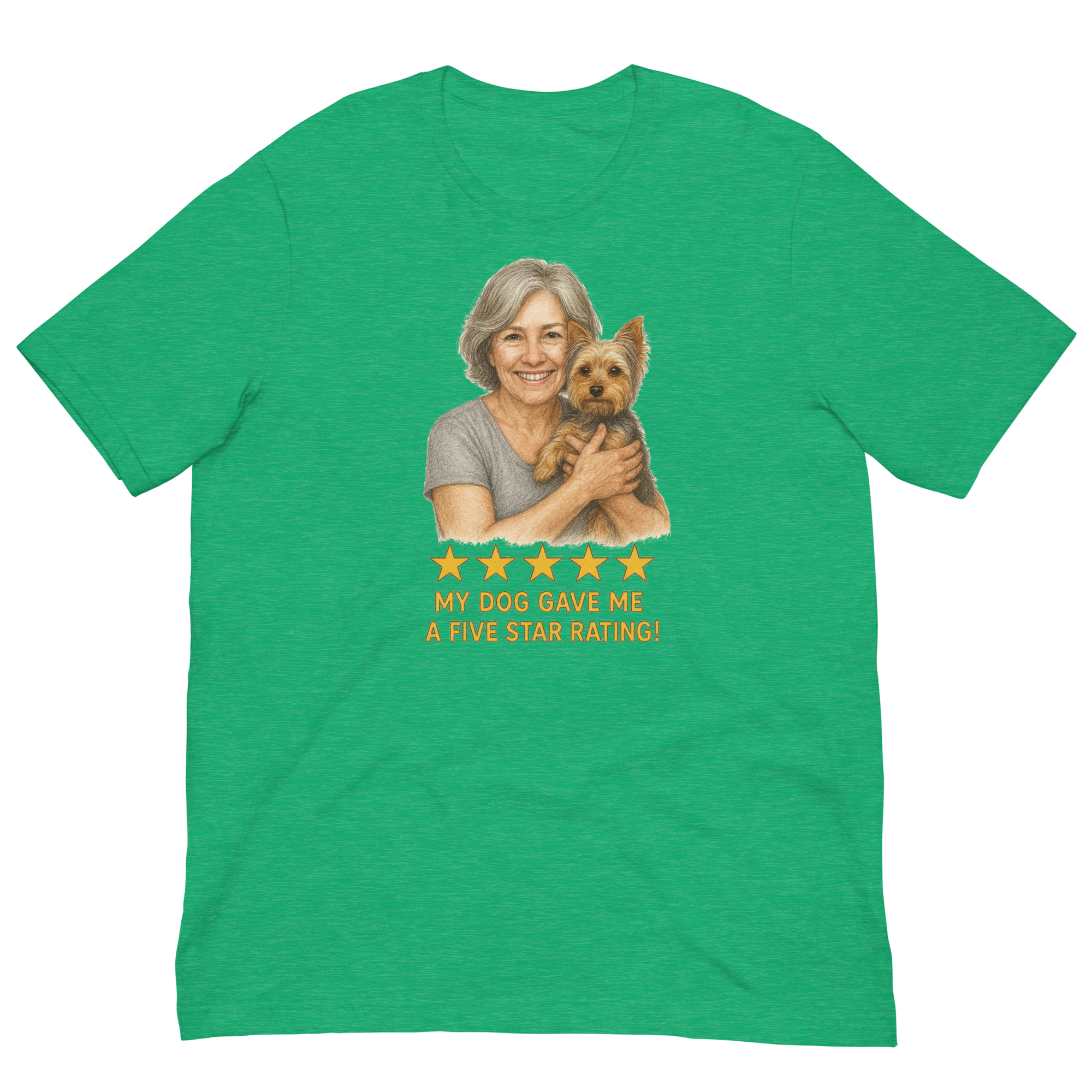 Salt & Pepper Woman with Yorkie graphic tee - heather kelly
