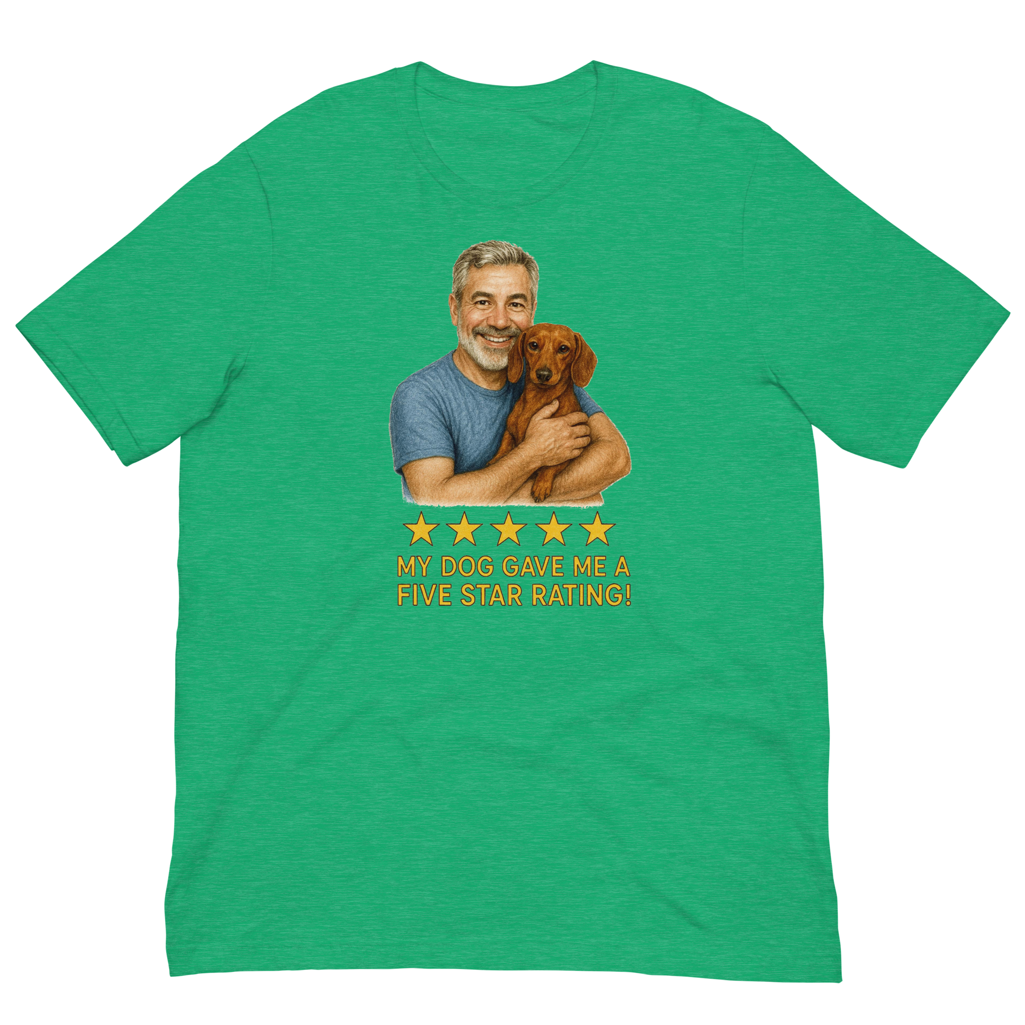Salt & Pepper Man with Dachshund graphic tee.