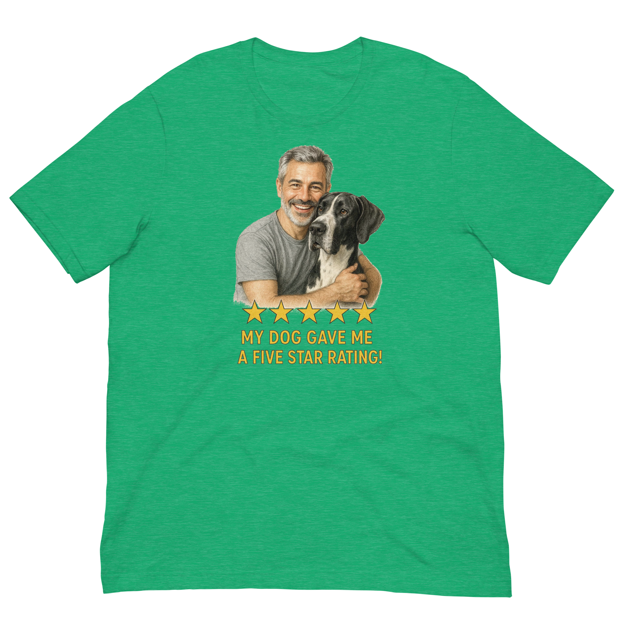 Salt & Pepper Man with Great Dane graphic tee.