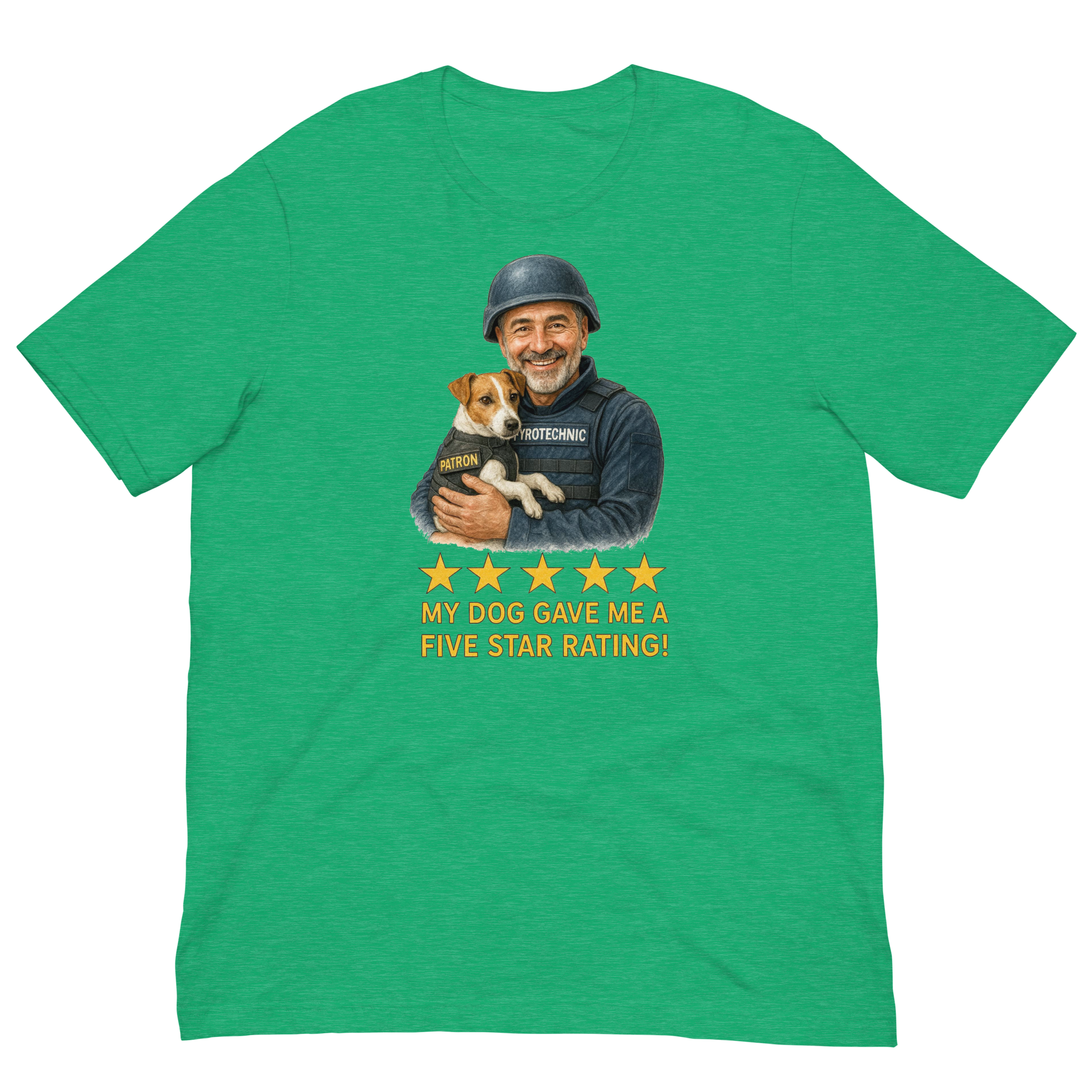 Salt & Pepper Man with Patron graphic tee.