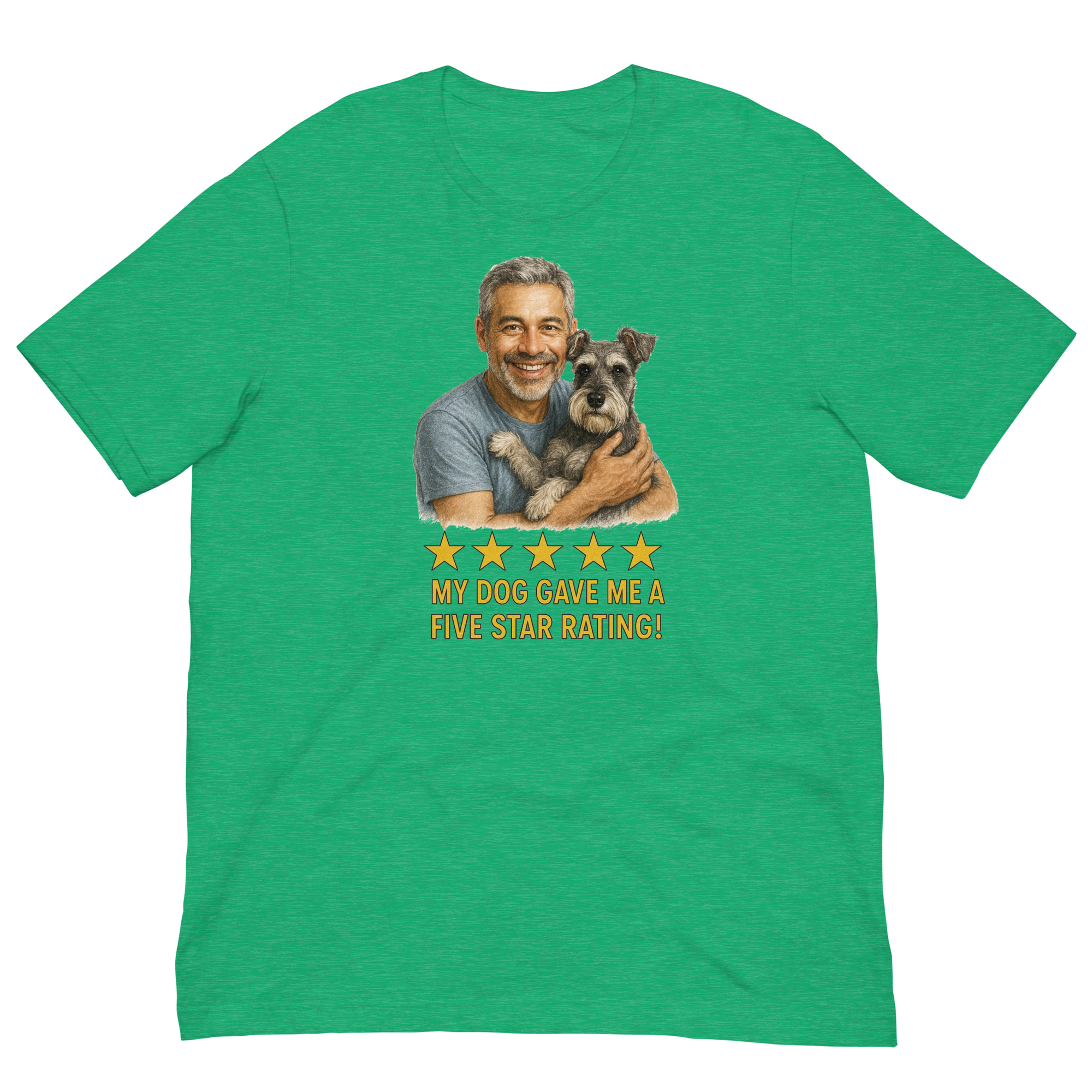Salt & Pepper Man with Schnauzer graphic tee.