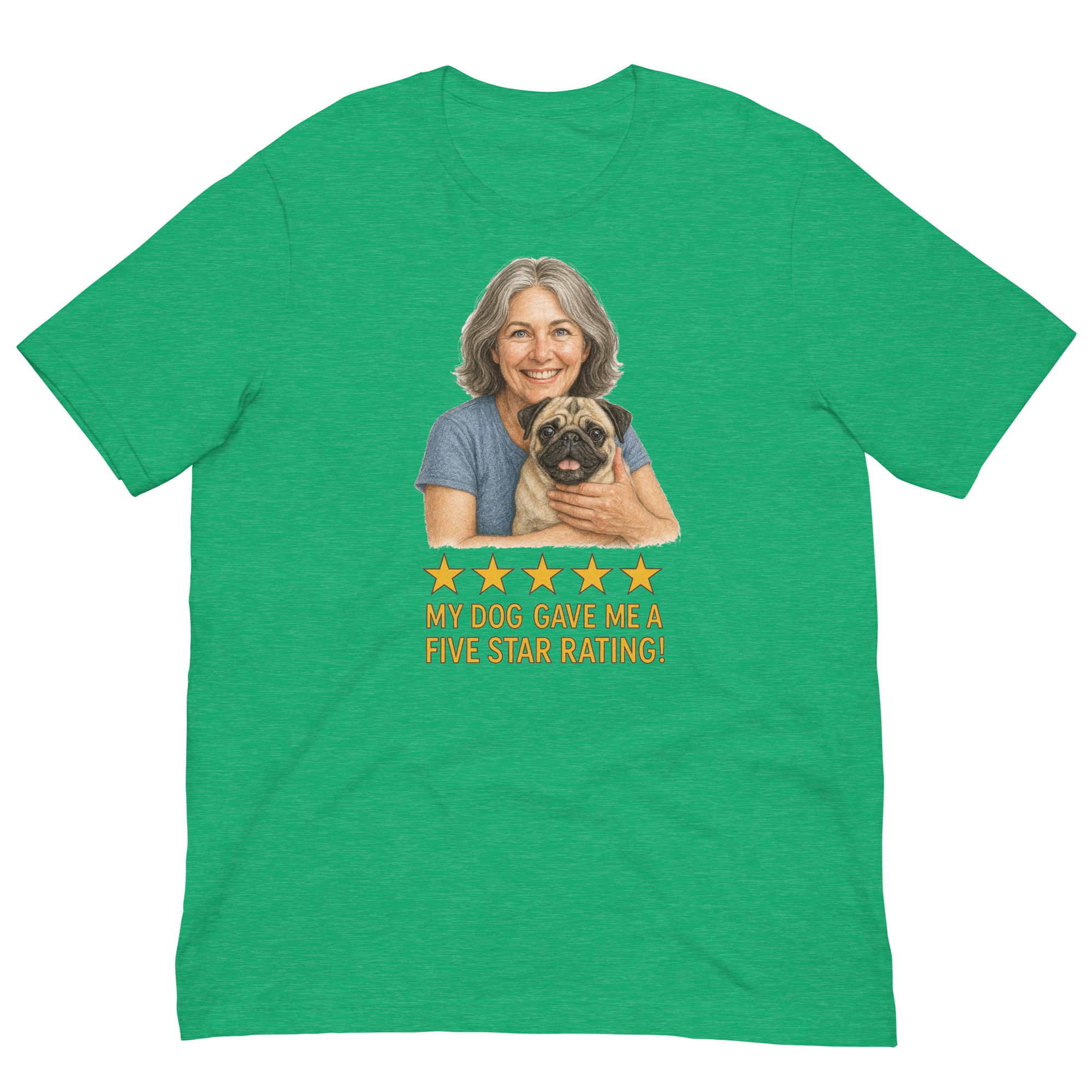 Salt & Pepper Woman with Pug graphic tee - heather kelly