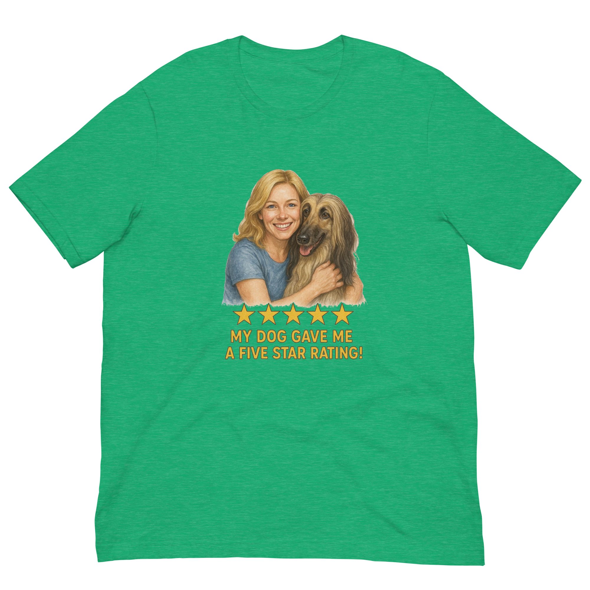 Blonde Woman with Afghan Hound graphic tee - heather kelly