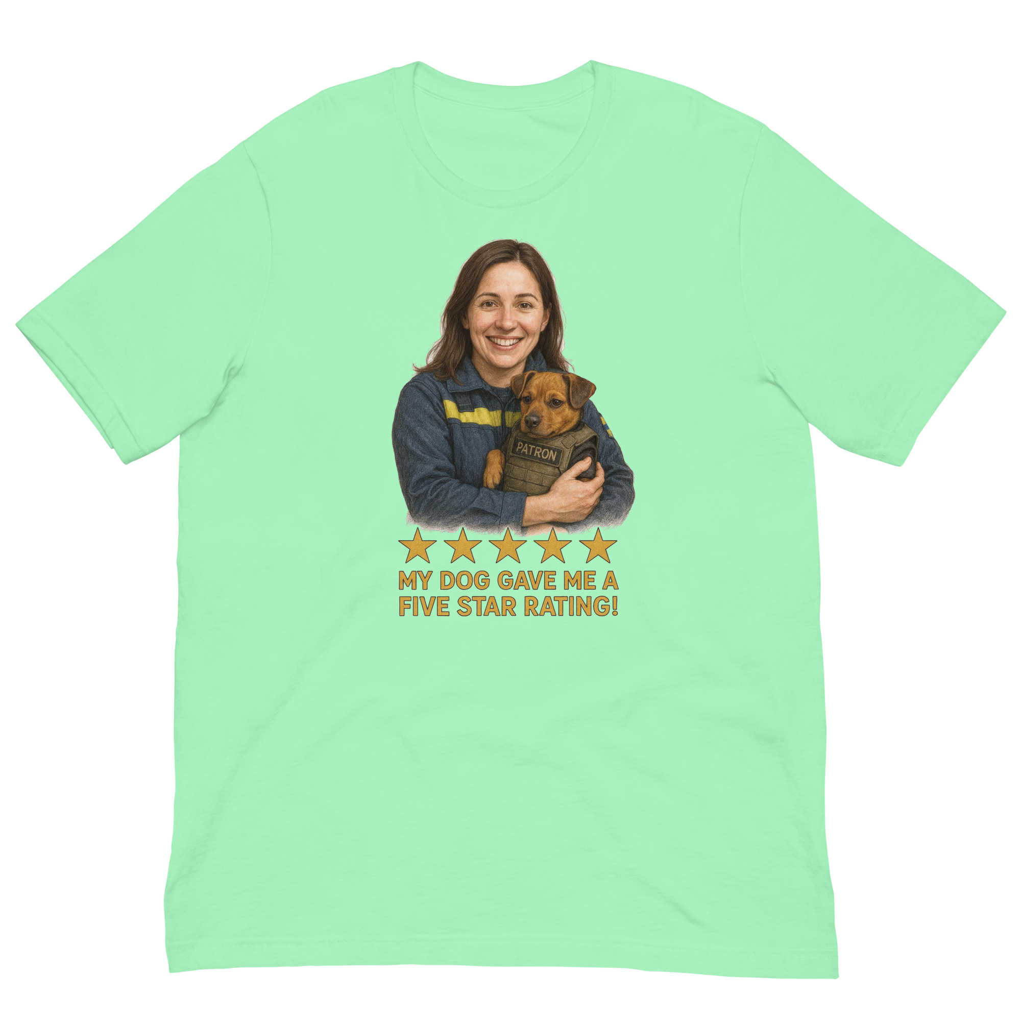Brunette Woman with Patron graphic tee - mint