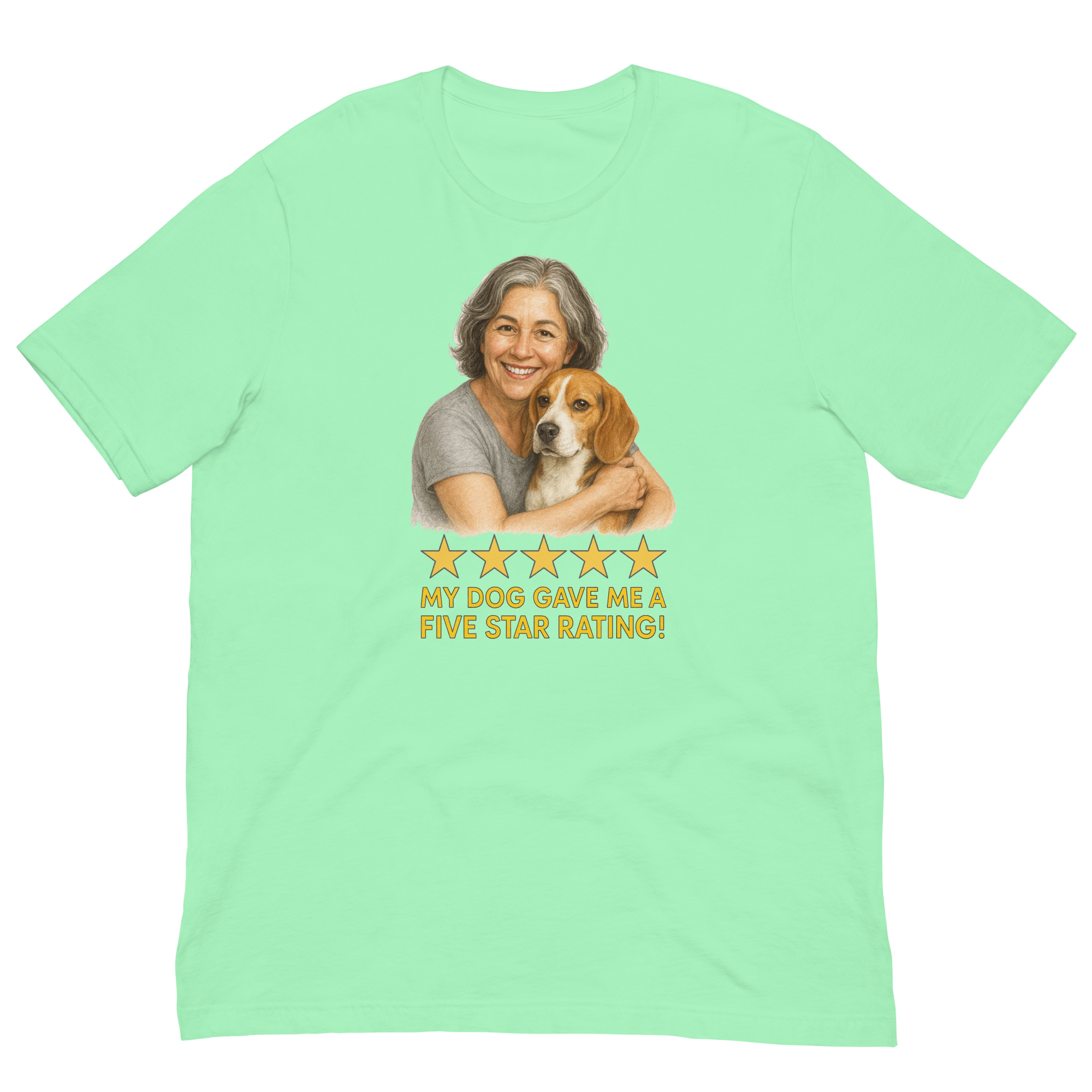 Salt & Pepper Woman with Beagle graphic tee - mint