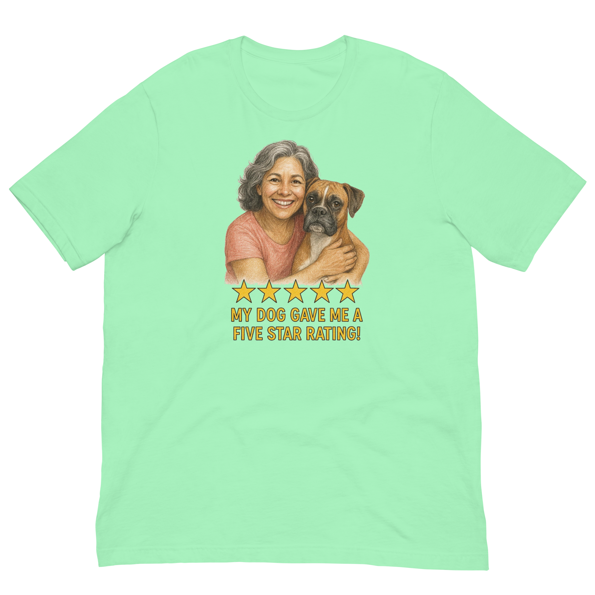 Salt & Pepper Woman with Boxer graphic tee - mint