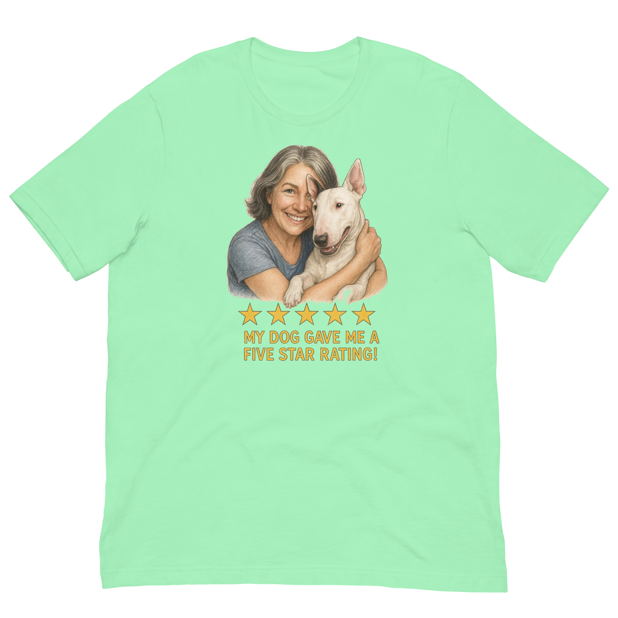 Salt & Pepper Woman with Bull Terrier graphic tee - mint