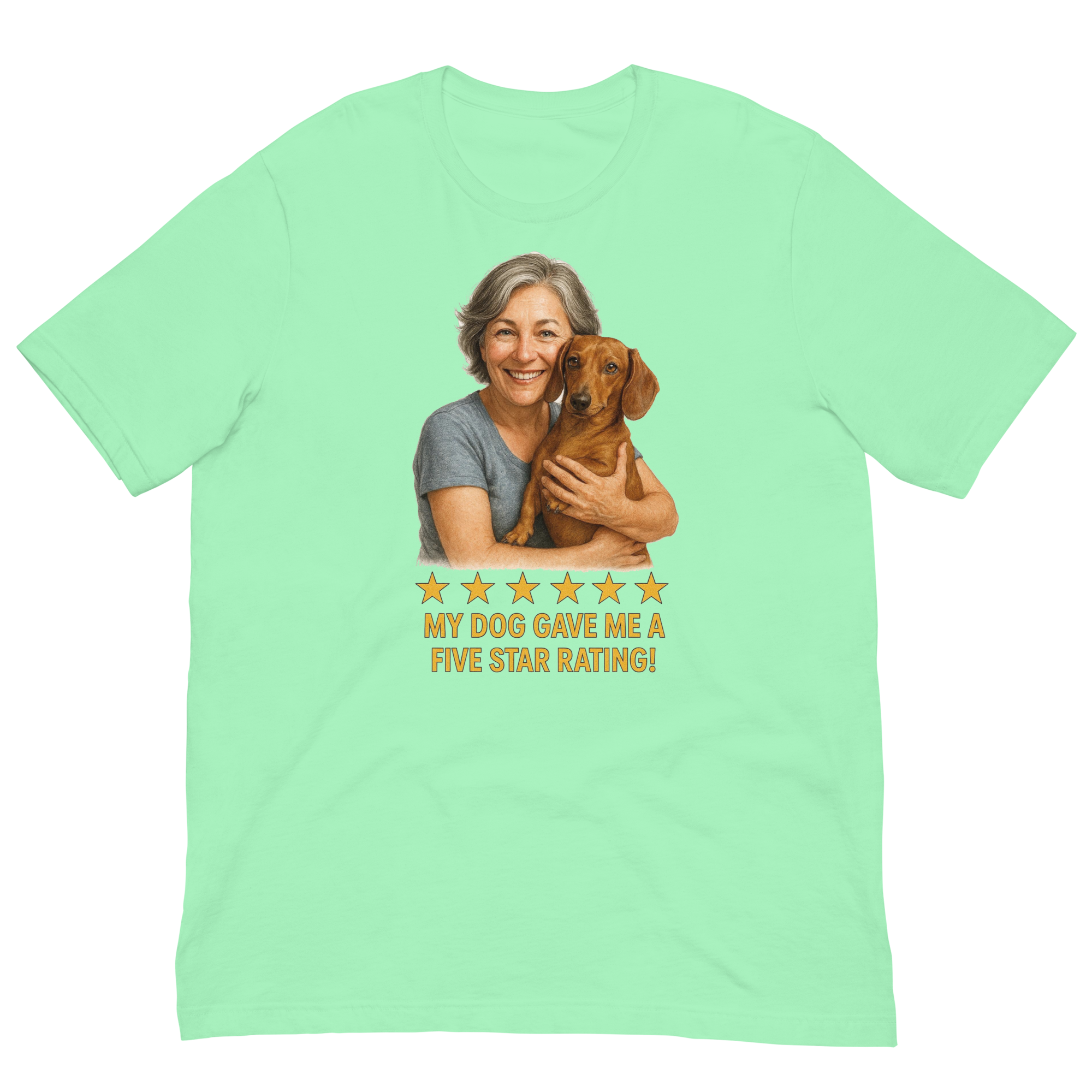 Salt & Pepper Woman with Dachshund graphic tee - mint
