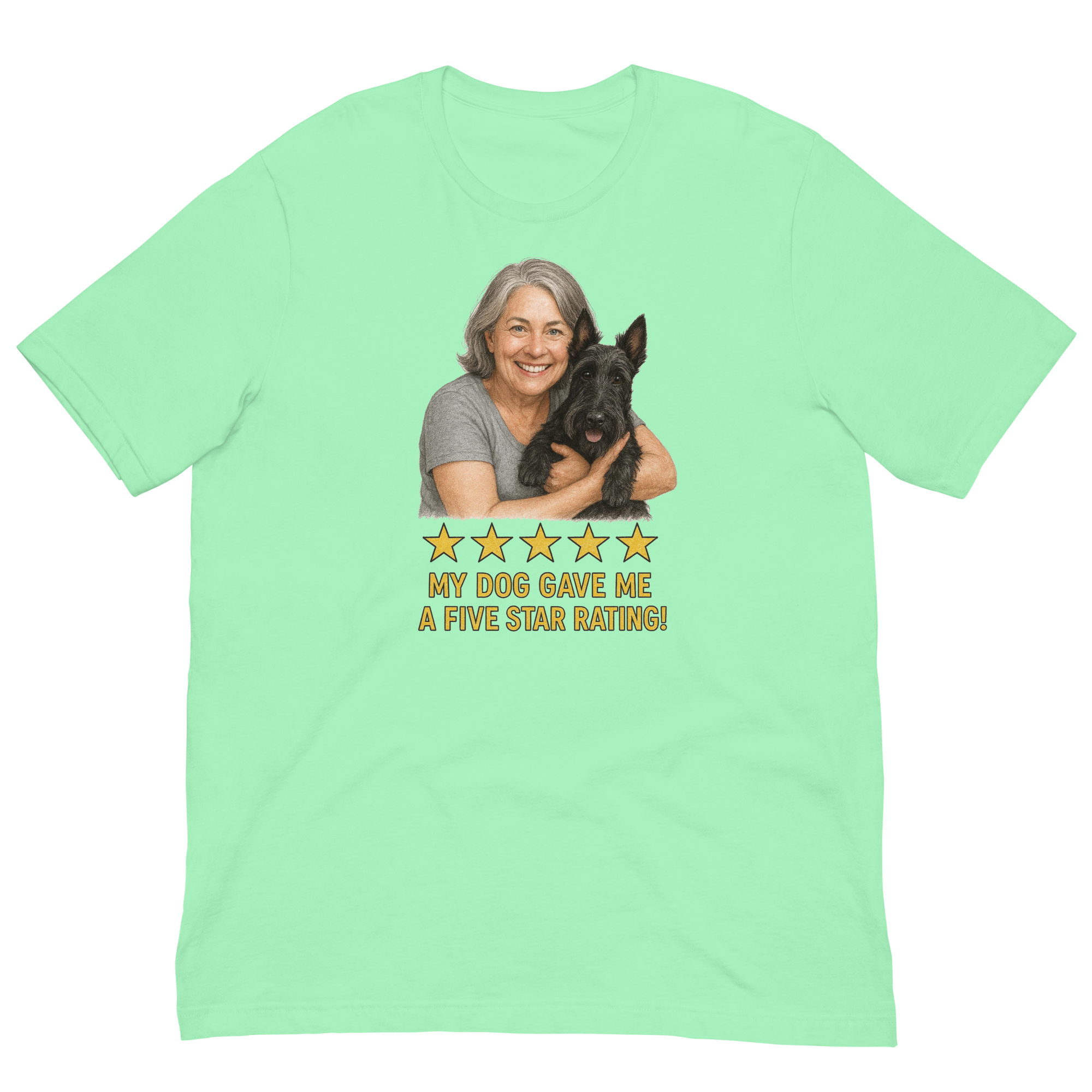 Salt & Pepper Woman with Scottie graphic tee - mint