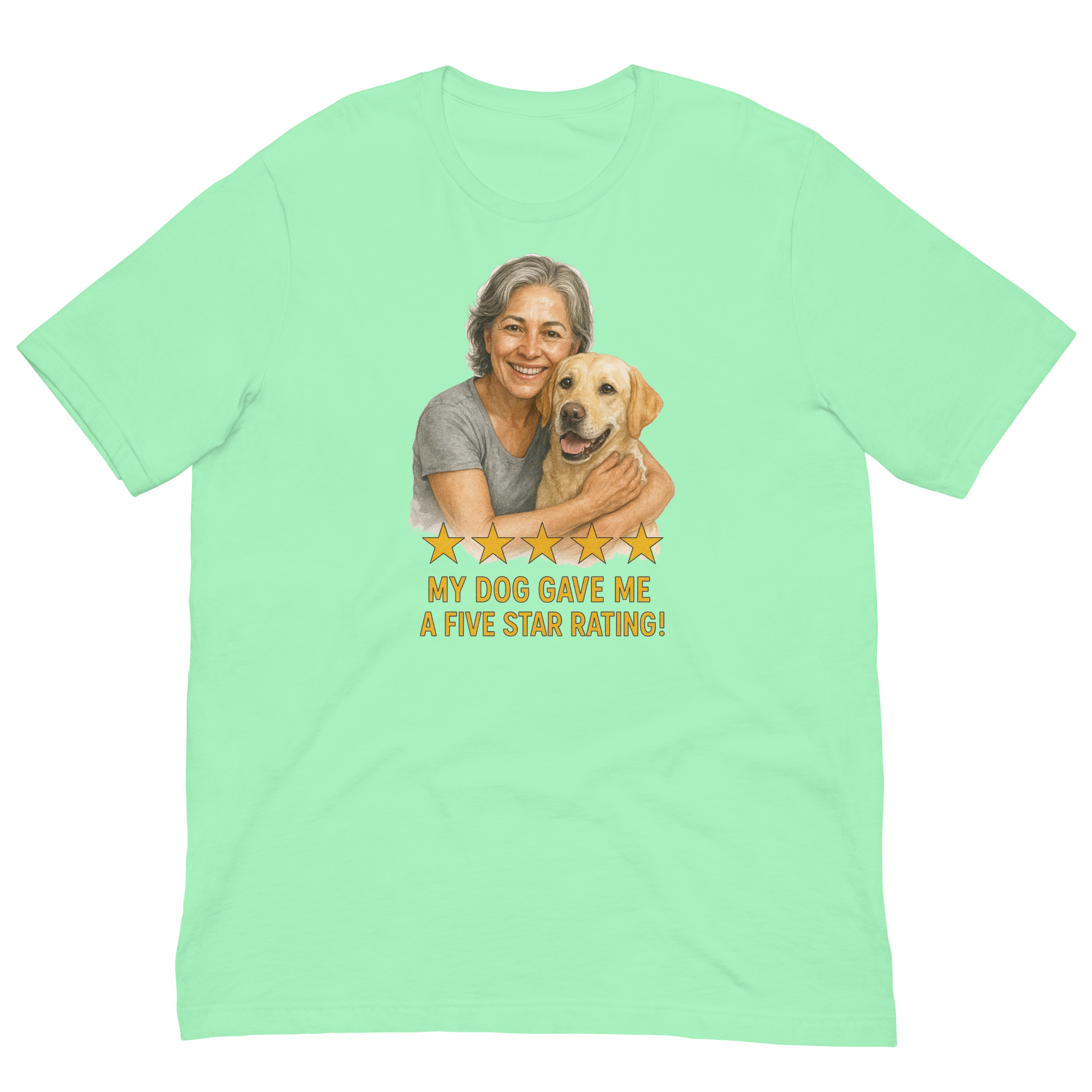 Salt & Pepper Woman with Yellow Labrador graphic tee - mint