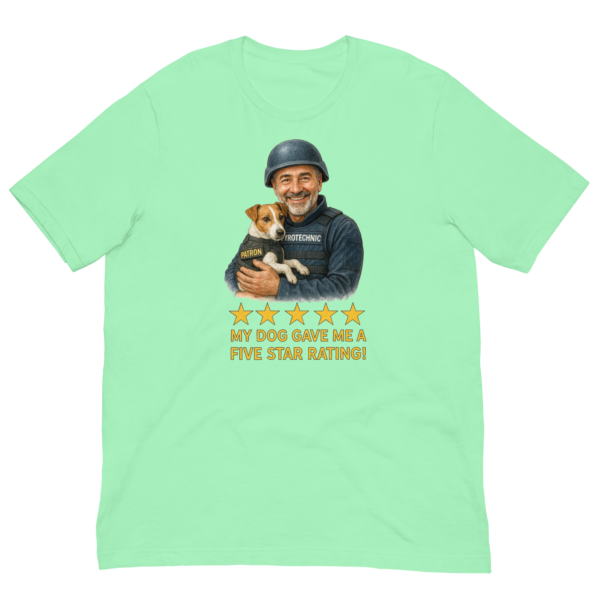 Salt & Pepper Man with Patron graphic tee.