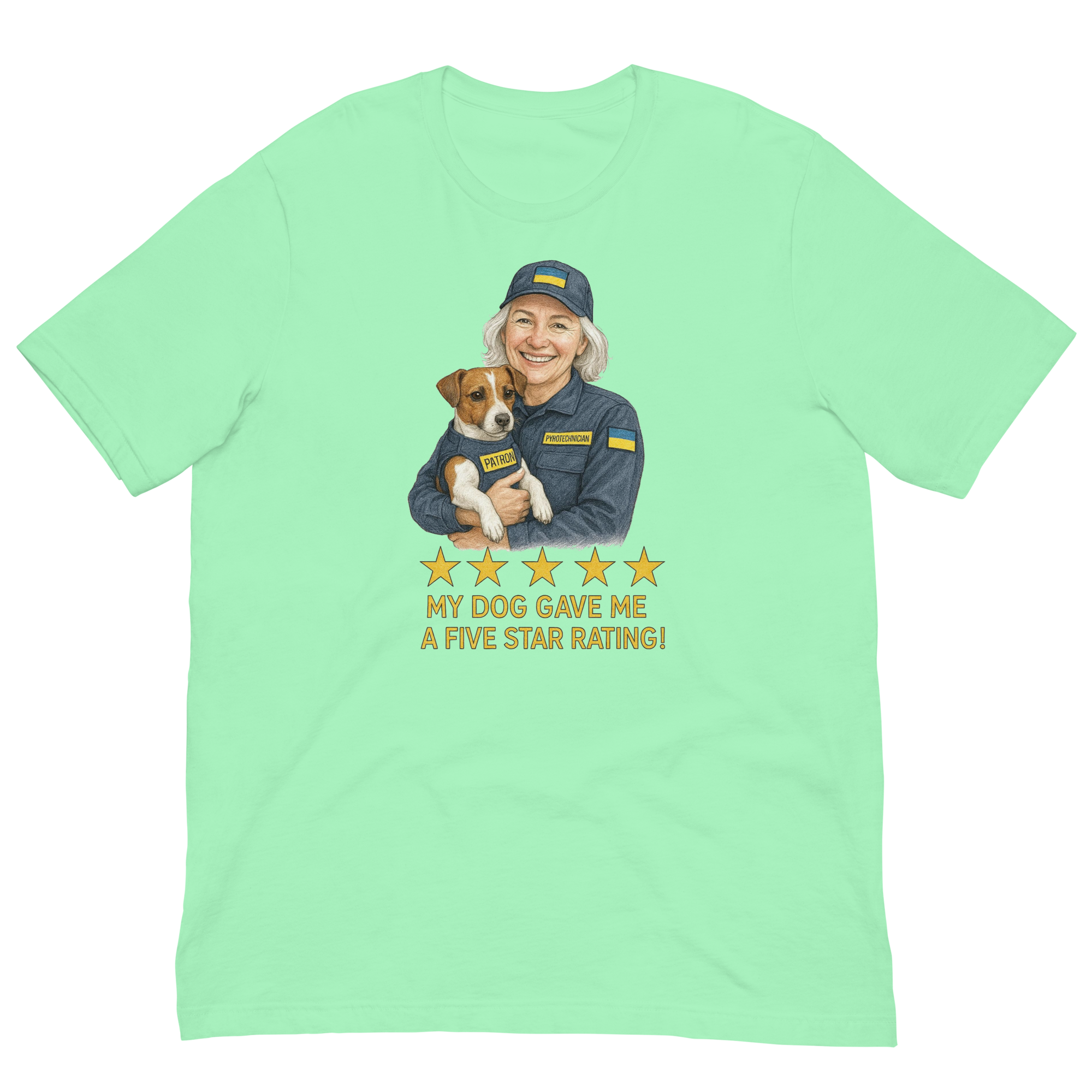 White Hair Woman with Patron graphic tee.