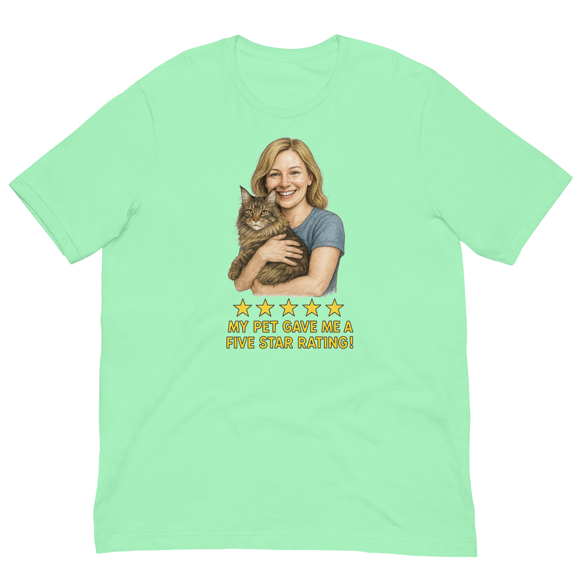 Blonde Woman with Maine Coon Cat