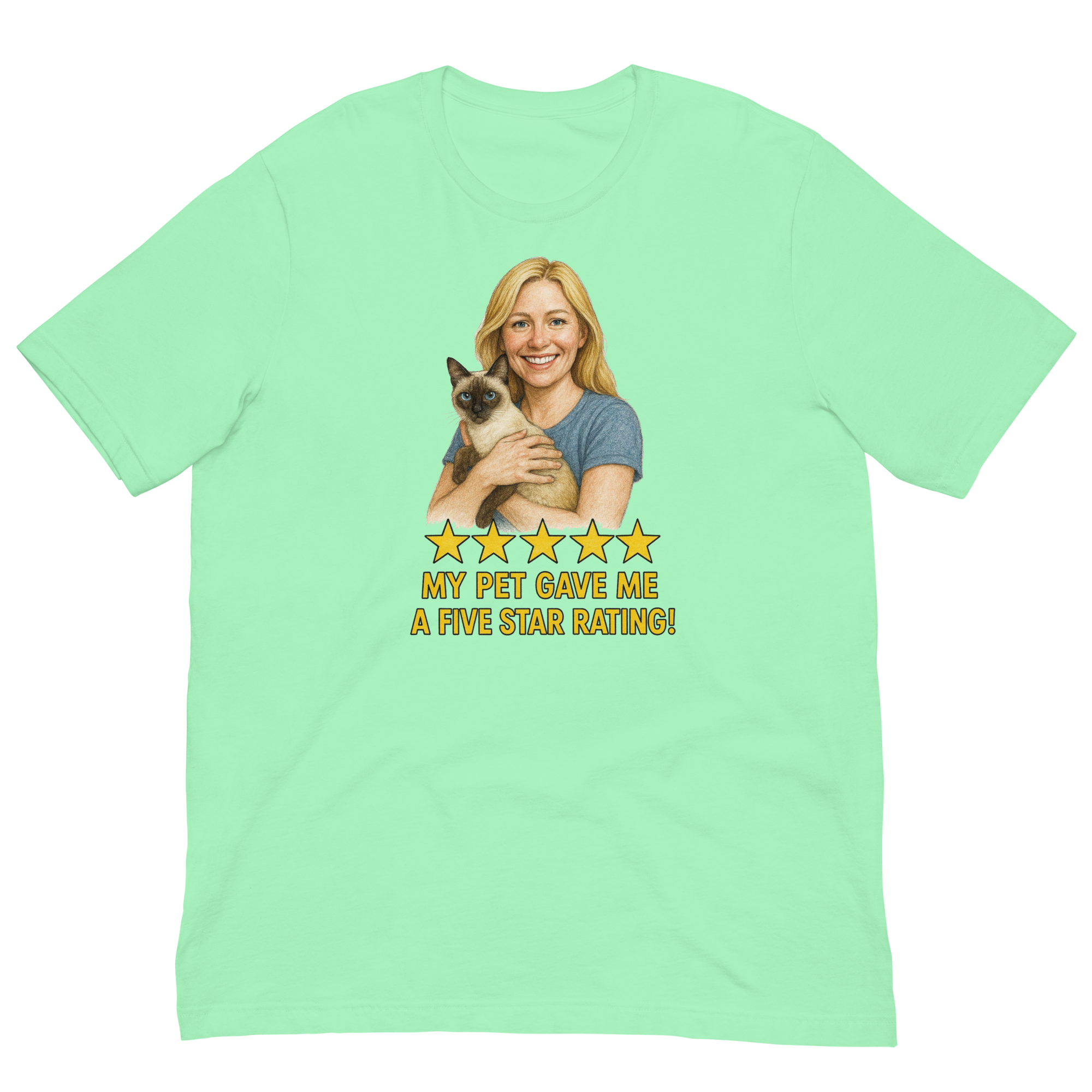 Blonde Woman with Siamese Cat