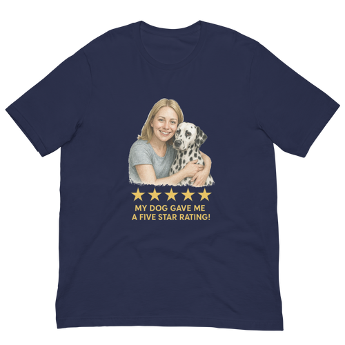 Blonde Woman with Dalmatian graphic tee - navy