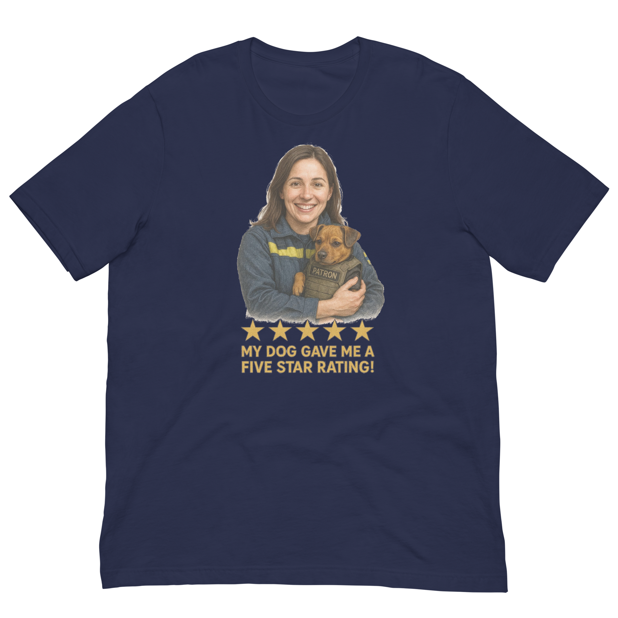 Brunette Woman with Patron graphic tee - navy