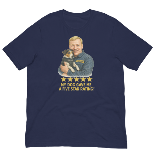 Blonde Man with Patron graphic tee.