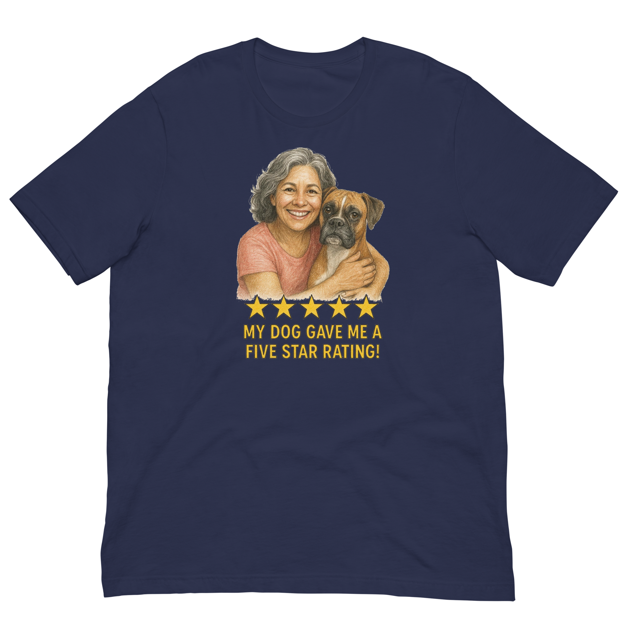 Salt & Pepper Woman with Boxer graphic tee - navy
