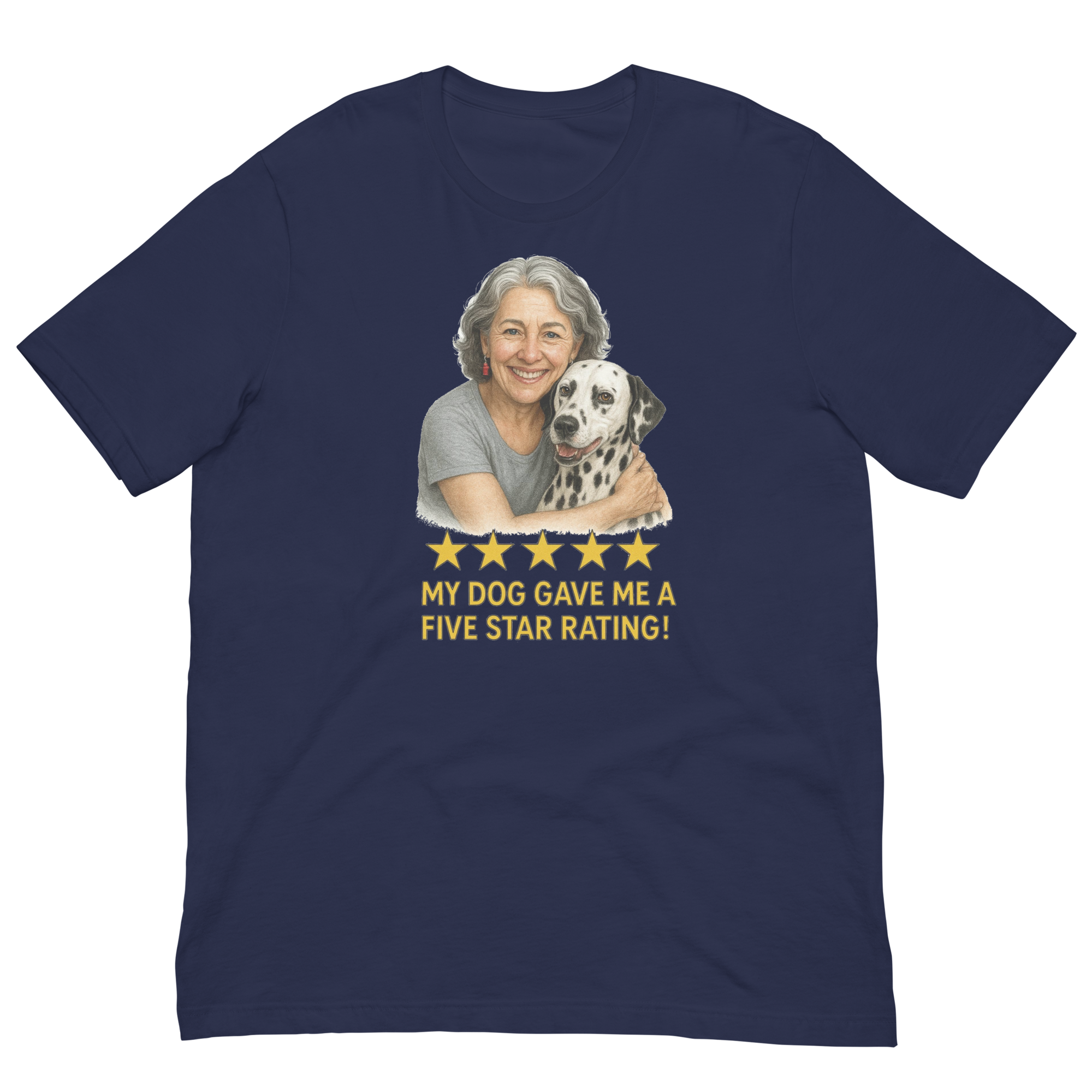 Salt & Pepper Woman with Dalmatian graphic tee - navy