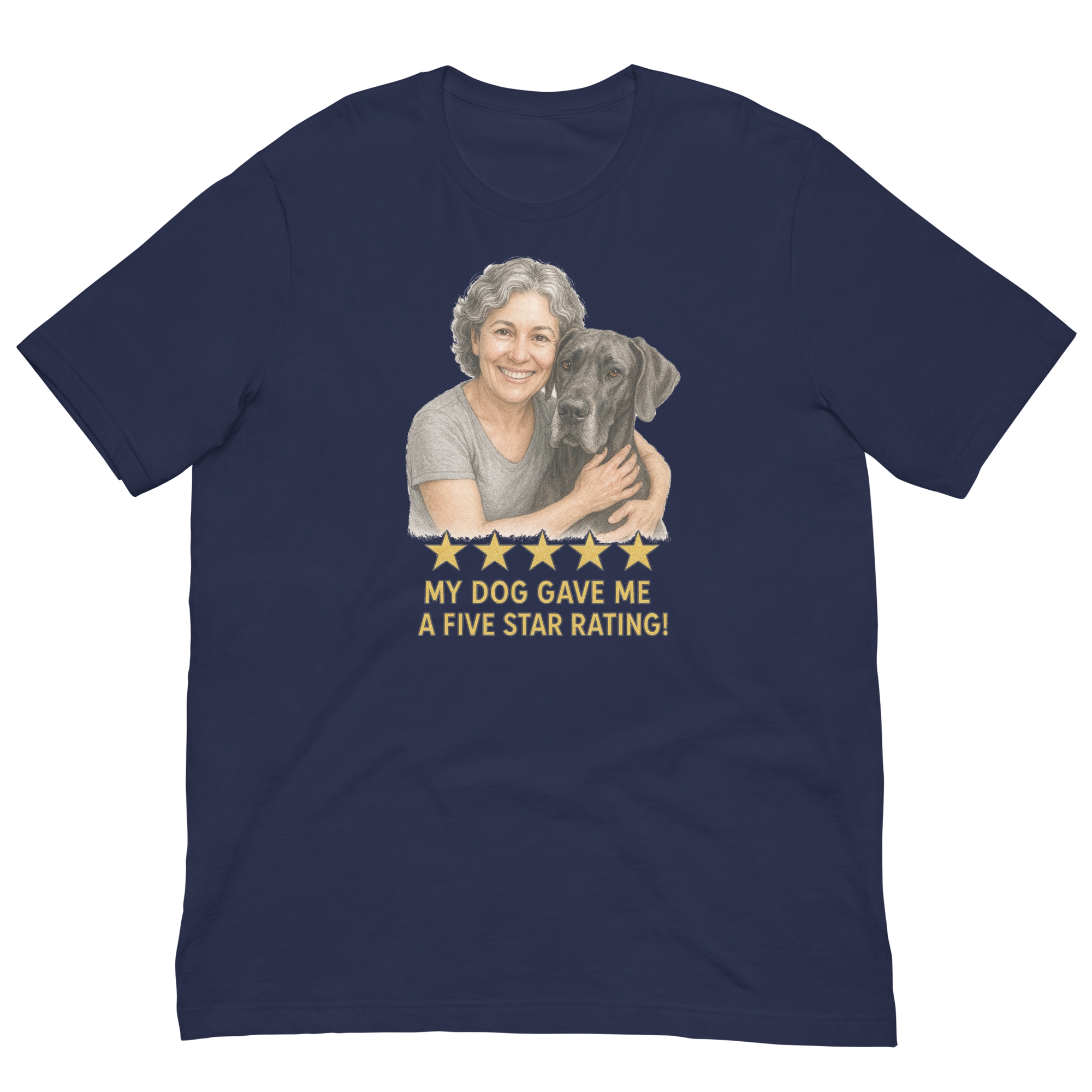 Salt & Pepper Woman with Great Dane graphic tee - navy