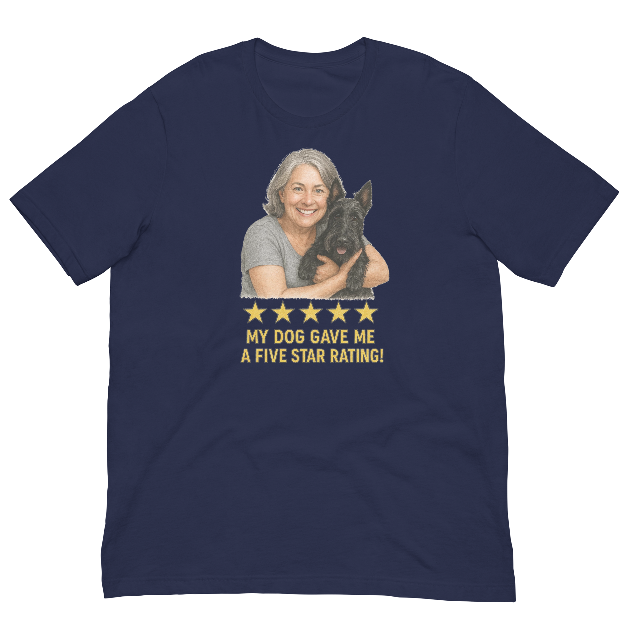 Salt & Pepper Woman with Scottie graphic tee - navy