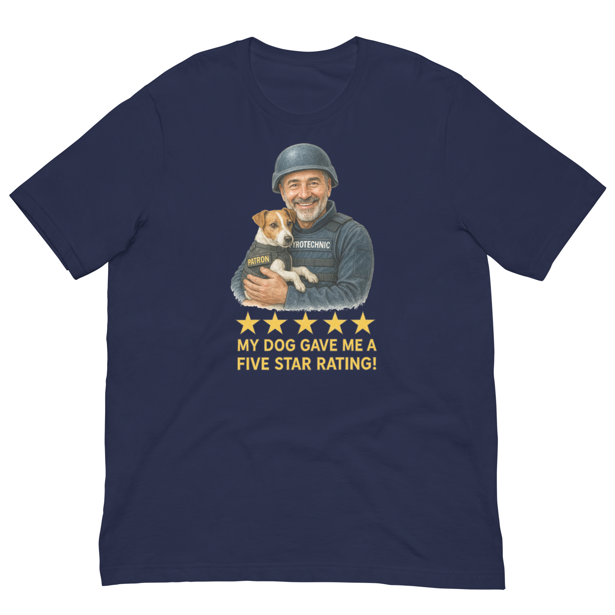 Salt & Pepper Man with Patron graphic tee.