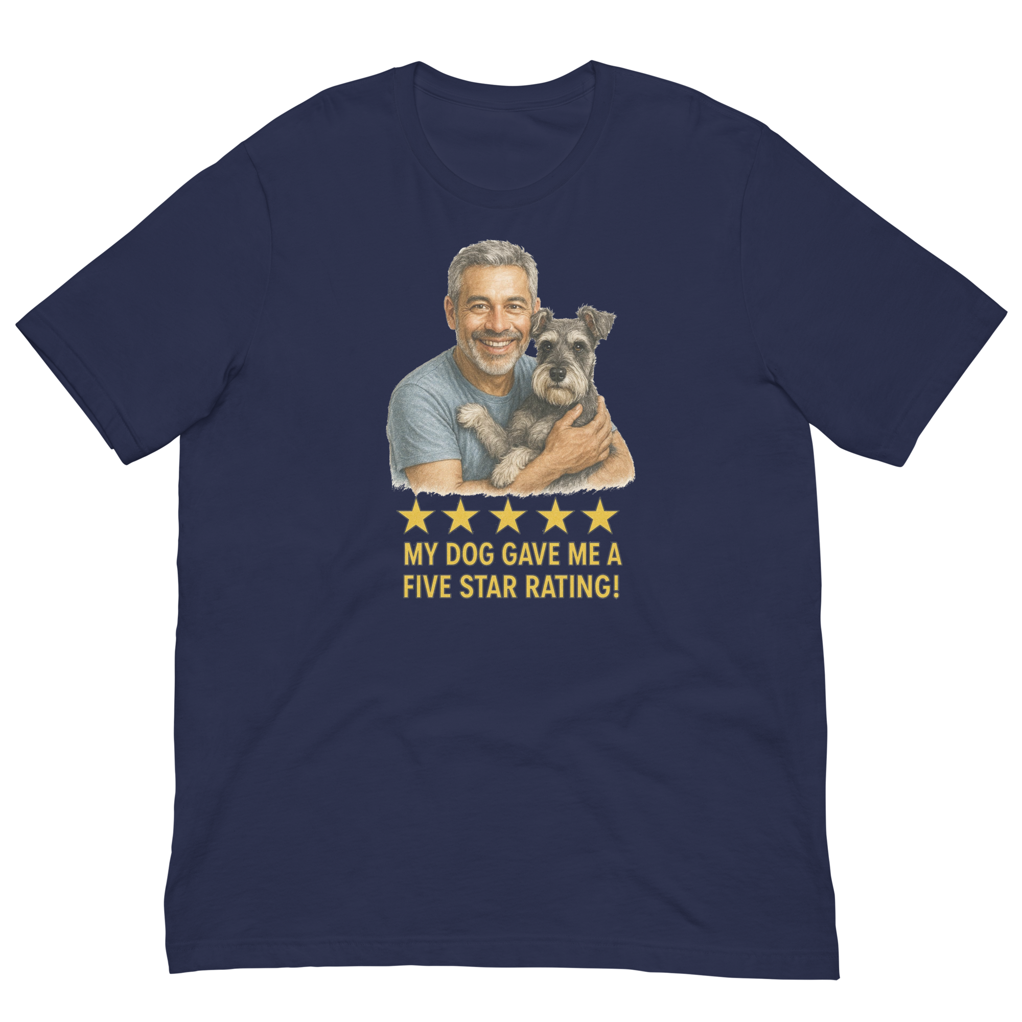 Salt & Pepper Man with Schnauzer graphic tee.