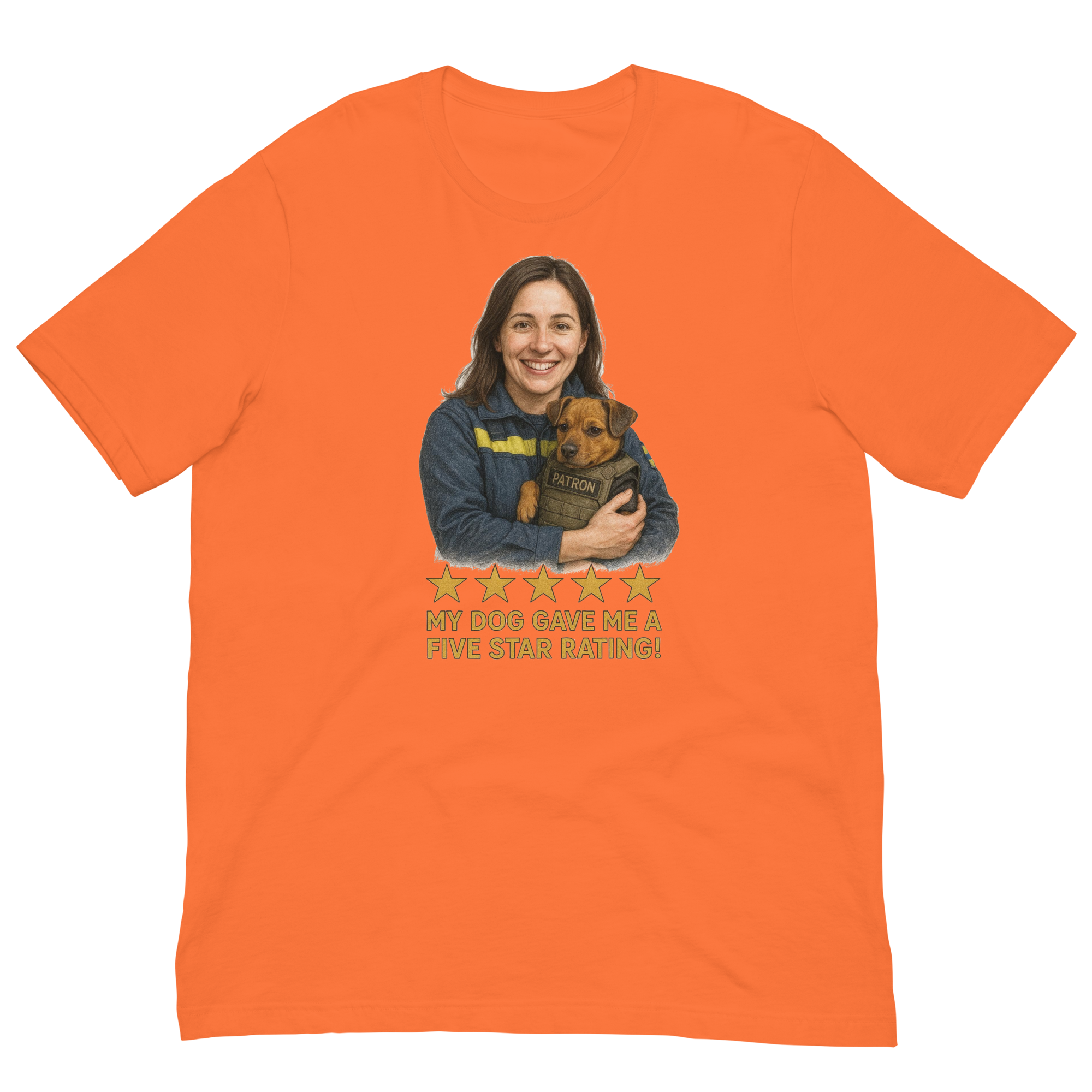 Brunette Woman with Patron graphic tee - orange