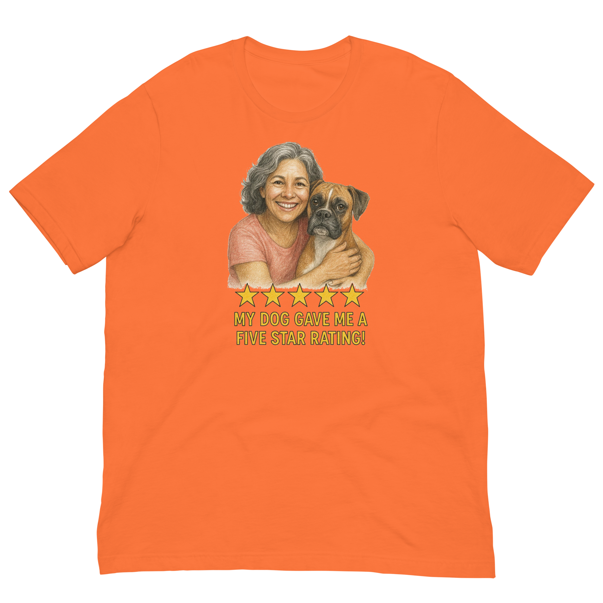 Salt & Pepper Woman with Boxer graphic tee - orange