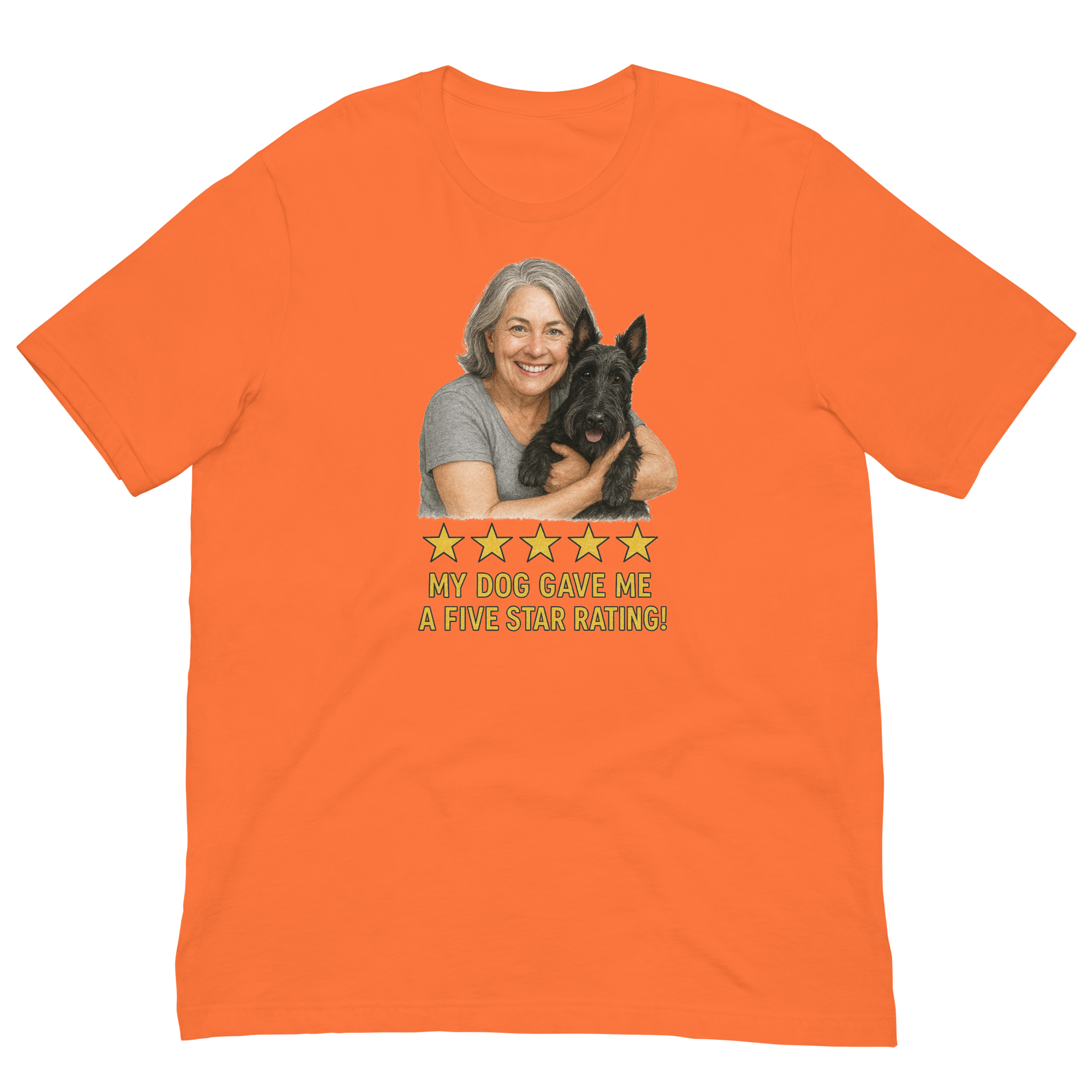 Salt & Pepper Woman with Scottie graphic tee - orange