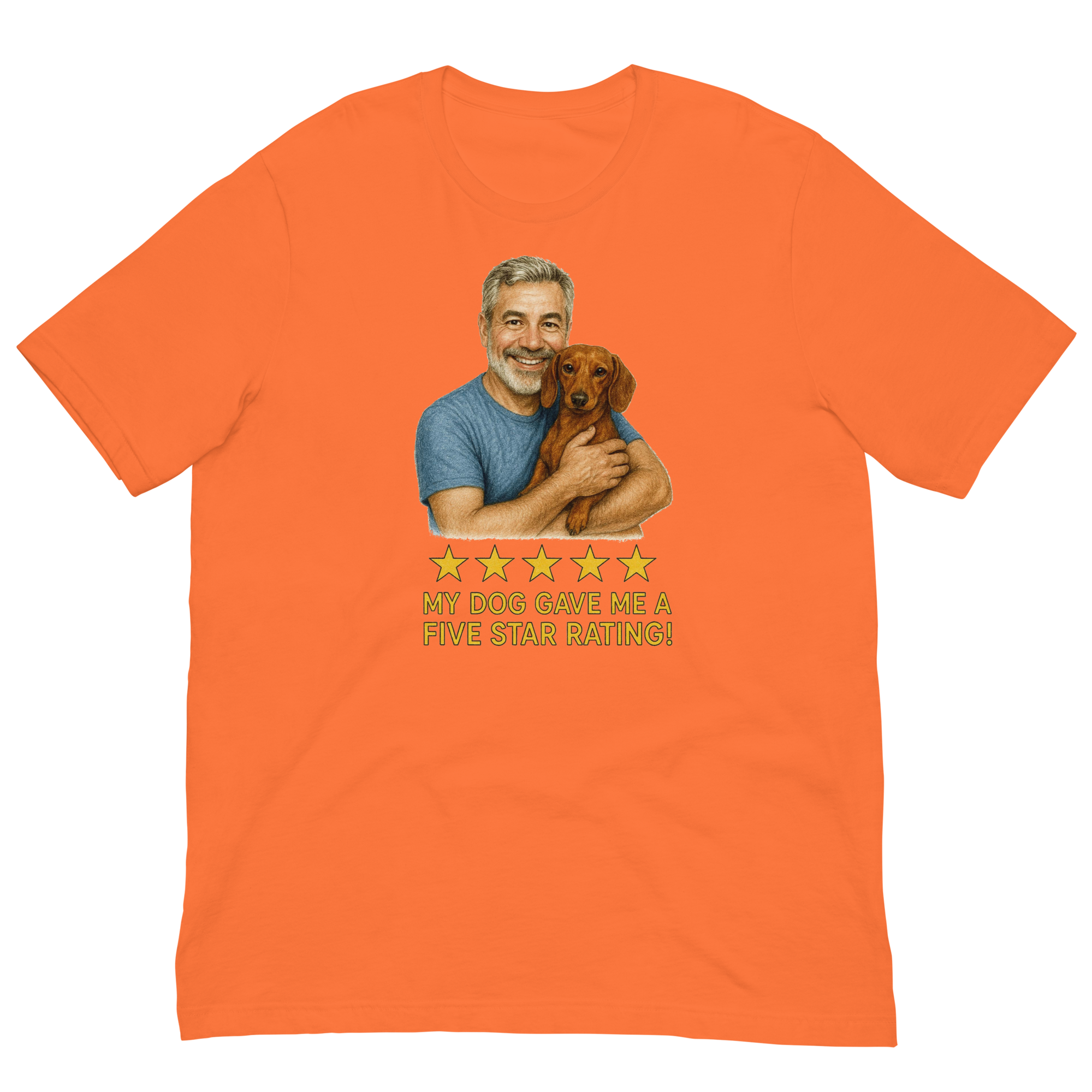 Salt & Pepper Man with Dachshund graphic tee.