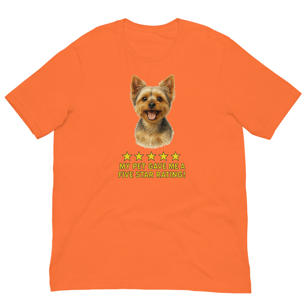 Yorkie Rating Unisex t-shirt
